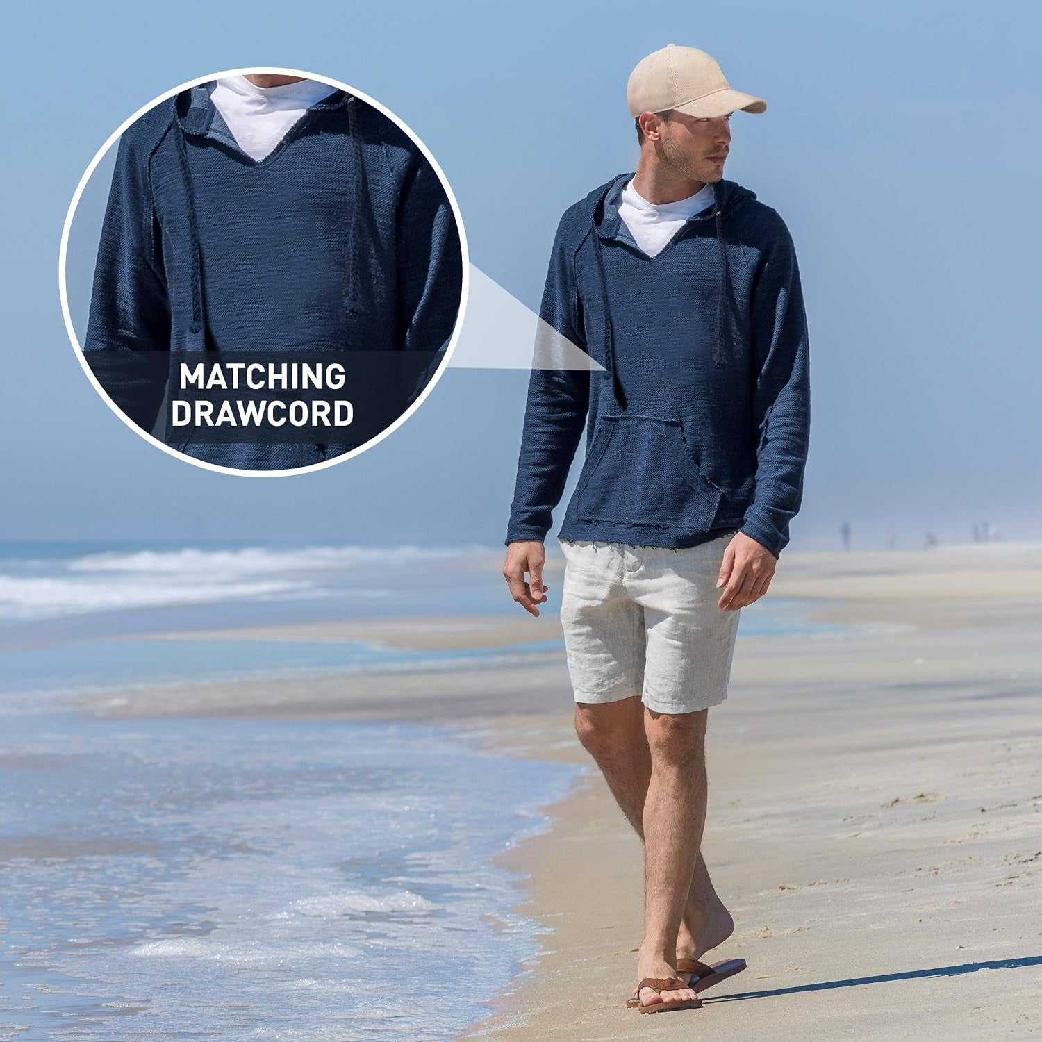Men'S Baja Hoodie - Lightweight Pullover Hoodie