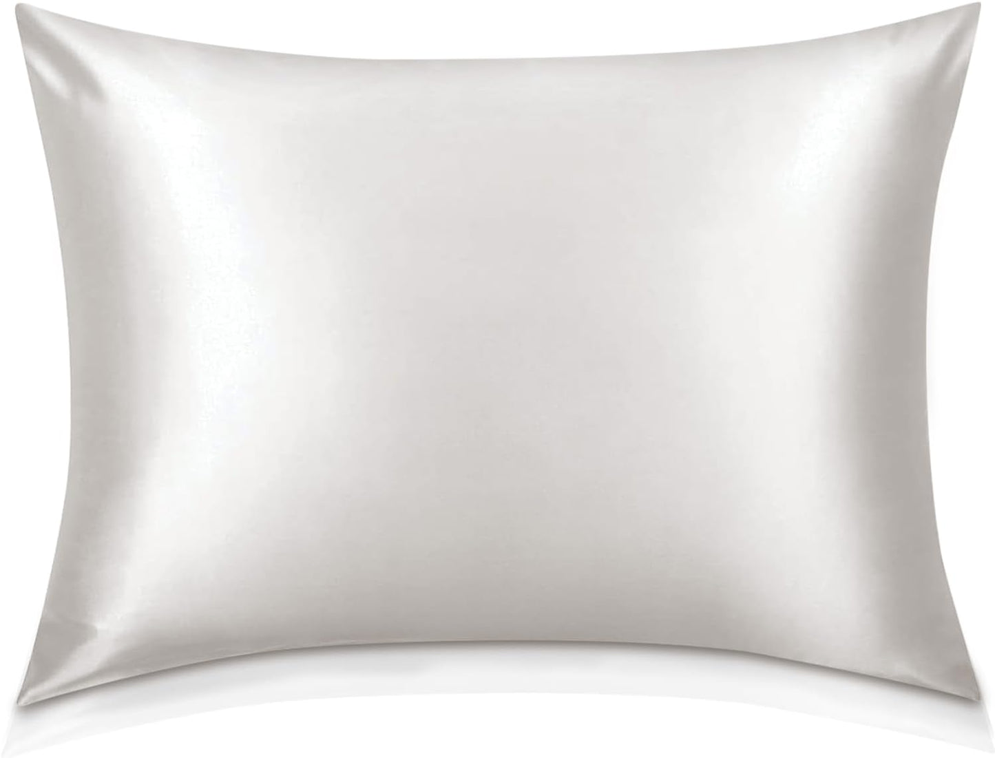 100% Silk Pillowcase - Mulberry Silk Pillow Cases, 22 Momme 6A Grade Fibers, Silk Pillow Case for Hair and Skin Health, with Hidden Zipper (Standard 20''×26'', Ivory White, 1PC)