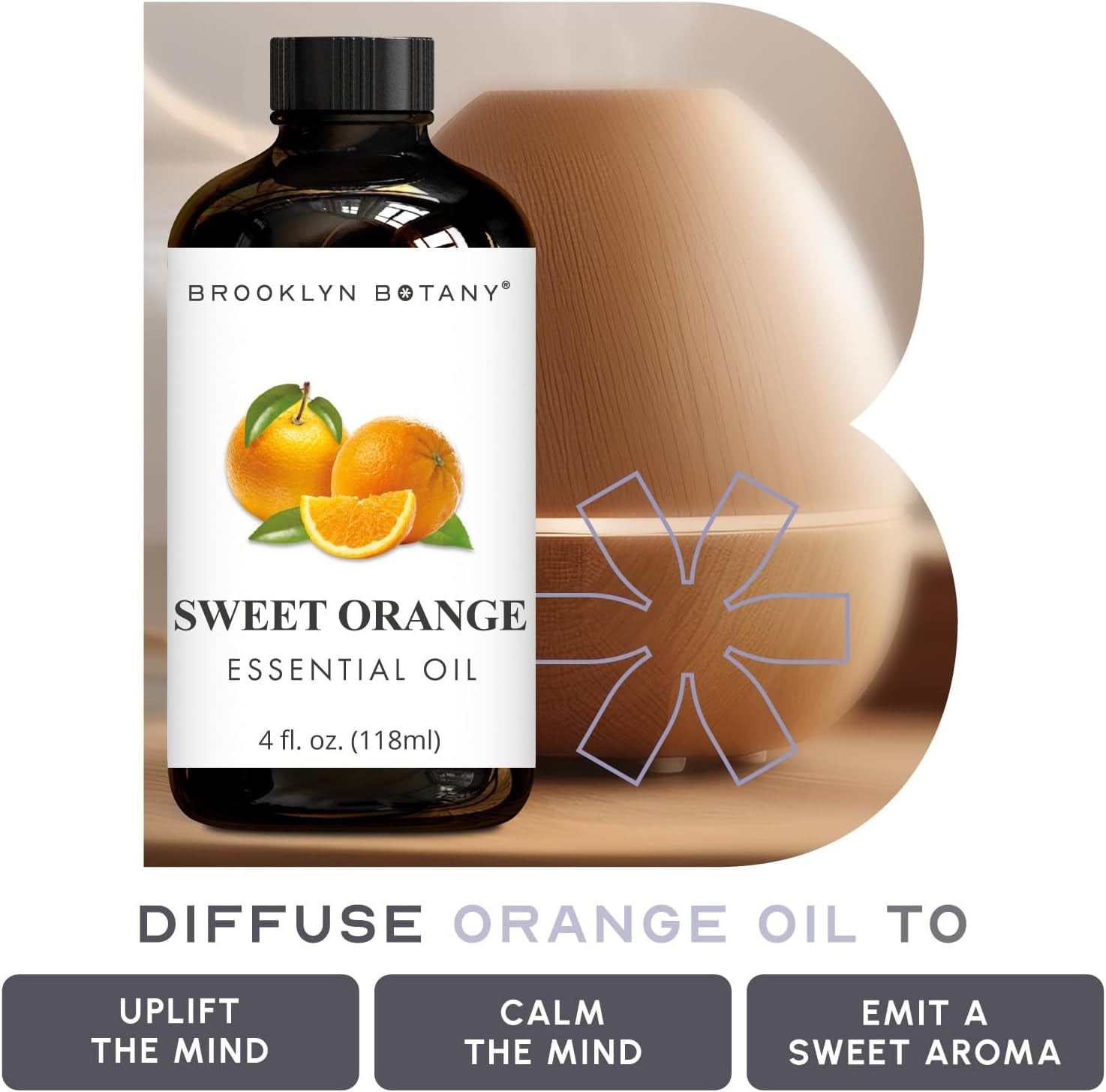Sweet Orange Essential Oil - Huge 4 Fl Oz - 100% Pure and Natural - Premium Grade with Dropper - for Aromatherapy and Diffuser