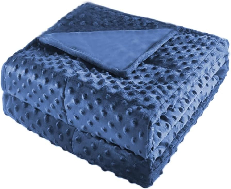 Reversible Weighted Blanket for All Season, Luxury Velvet, Warm and Cool, Adult 5Lb Blue Weighted Blanket, Enjoy Sleeping Anywhere(Blue,36"X48" 5Lbs)
