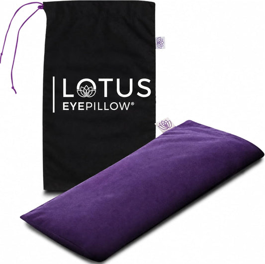 Weighted Lavender Eye Pillow for Women, NOLAVA Includes Free App Meditations, Migraine & Headache Relief, Microwave Hot or Cold Compress, Organic Cotton, French Lavender +Flax Seed, Yoga & Savasana