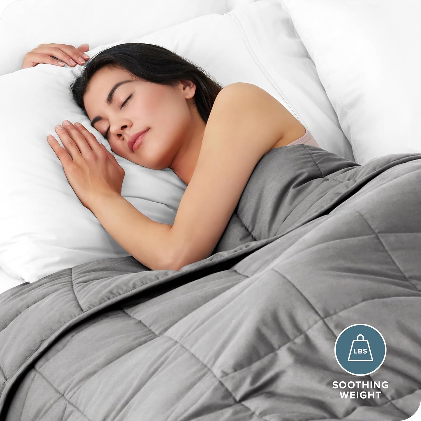 Weighted Blanket for Adults 30Lb (87" X 80") - All-Natural 100% Cotton - Premium Heavy Blanket Nontoxic Glass Beads (Light Grey, 87"X80")