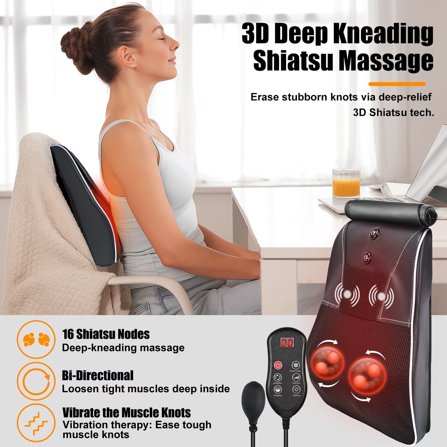 Shiatsu Neck and Back Massager with Heat,Neck Massager for Pain Relief Deep Tissue, Gifts for Mom,Dad,Women