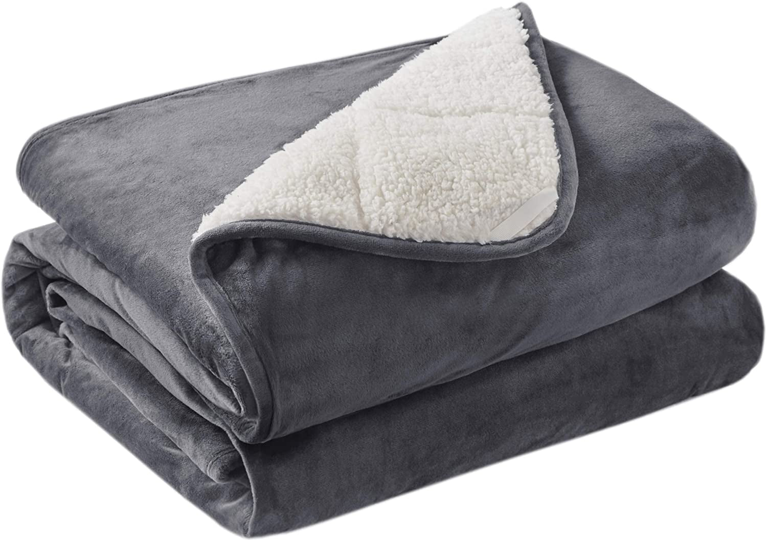Weighted Blanket for Adults 20Lbs, Queen Size Soft Cozy Fleece Sherpa Heavy Blankets for Sofa Bed, Dual Sided Comfort, Charcoal Gray, 60X80 Inch