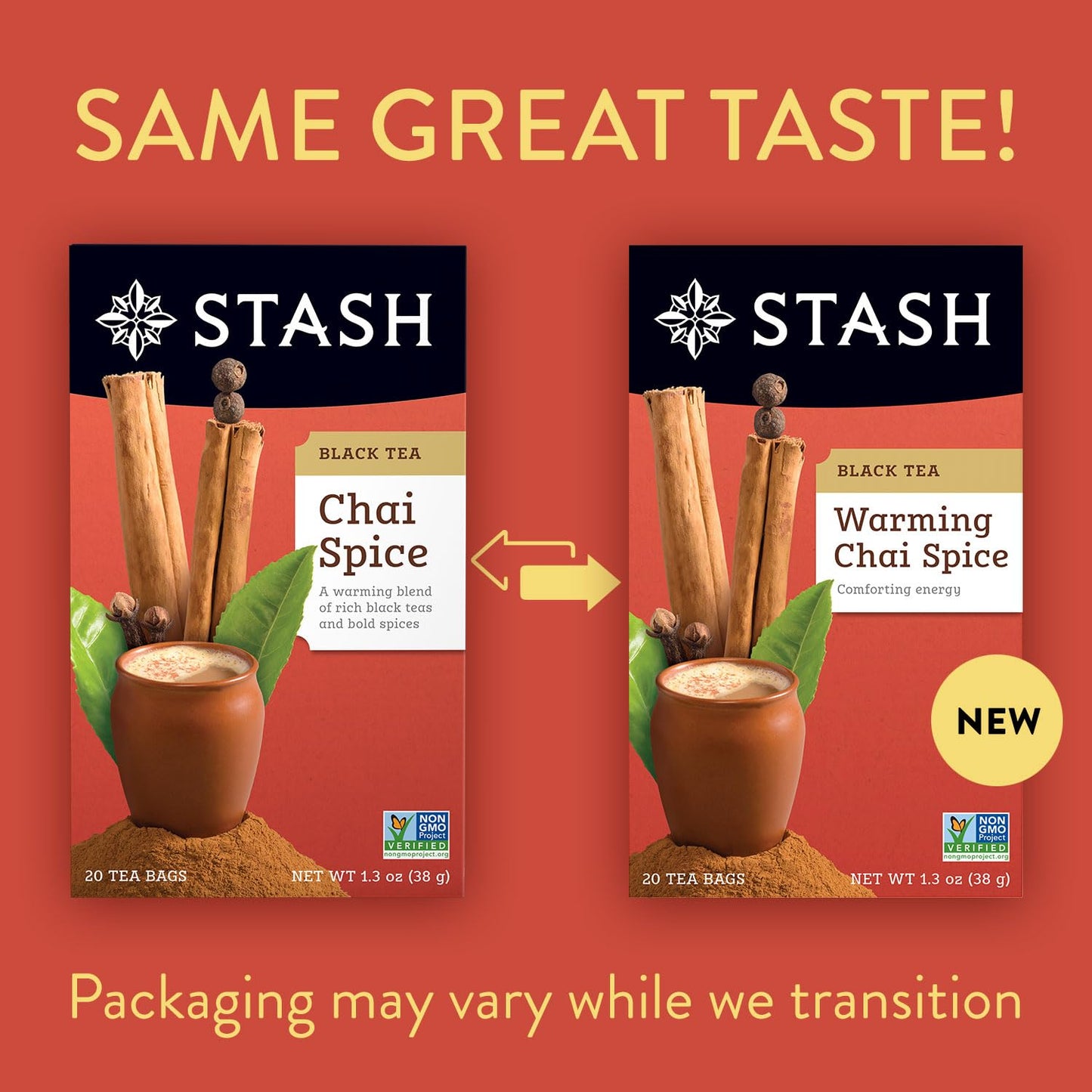 Tea Chai Spice Black Tea, 6 Boxes with 20 Tea Bags Each (120 Tea Bags Total)