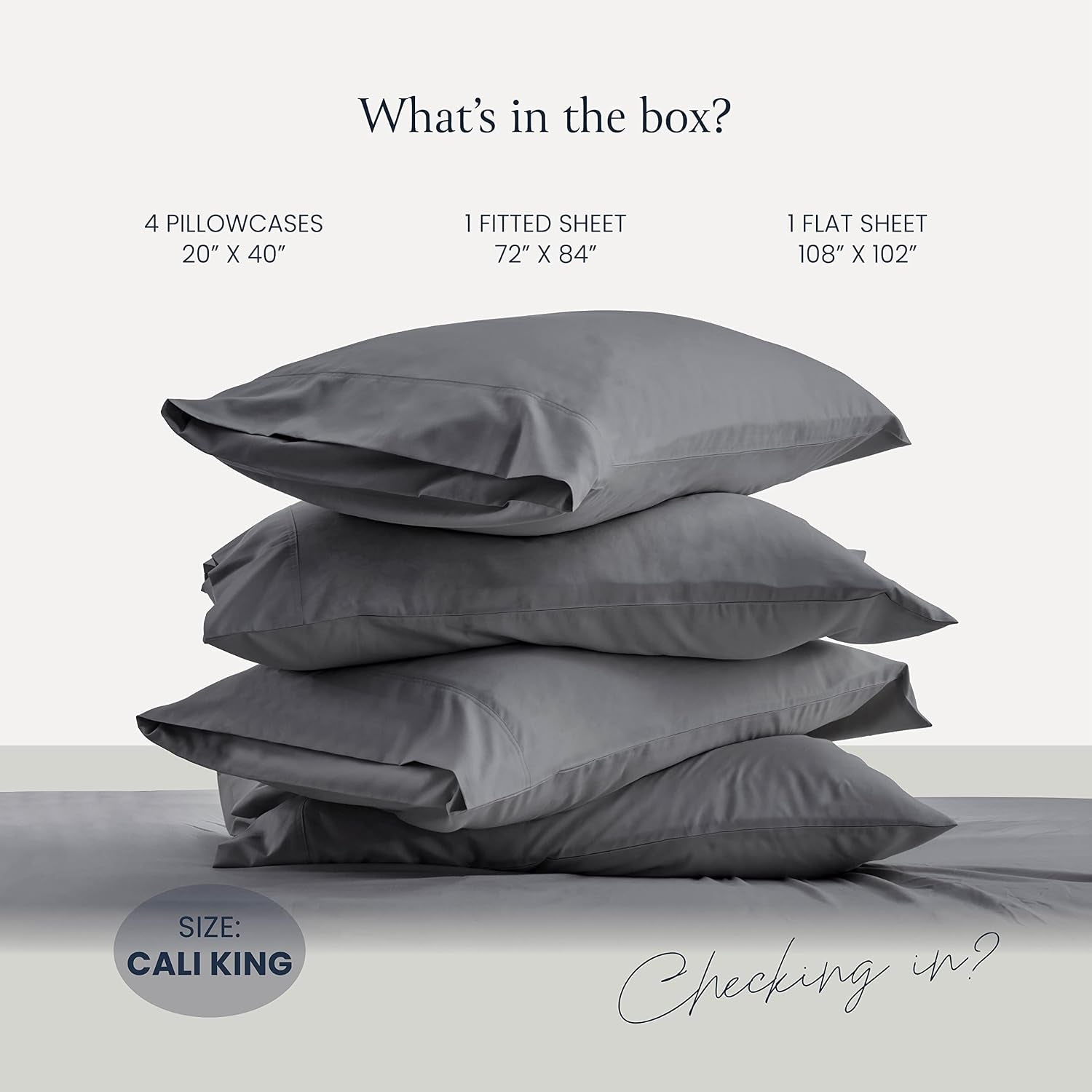 Silky Soft Cali King Sheet Set -Luxury 6 Piece Bed Sheets for California King Size Bed, Secure-Fit Deep Pocket Sheets with Elastic, Breathable Hotel Sheets & Pillowcase Set, Wrinkle Free