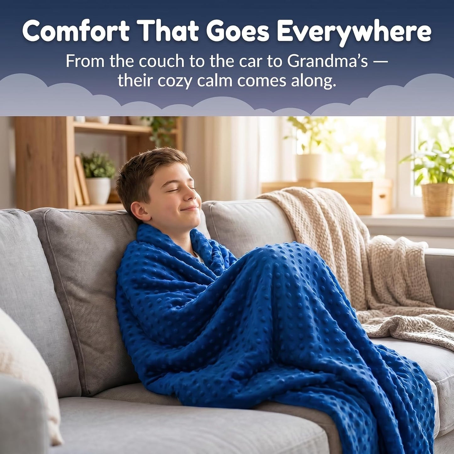Super Soft Weighted Blanket for Kids with Removable Cover - 10 Lbs 48'' X 72'' Comfortable Children Heavy Blanket for Boys and Girls - Comforting Kids Weighted Blanket