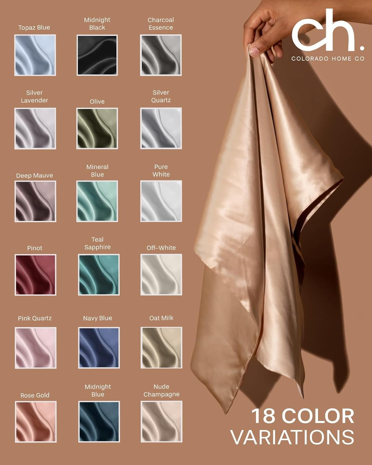 SUNDAYSILKS™ Premium Silk Pillow Cases | 100% Mulberry Silk Pillowcase with Zipper, Real 22 Momme Grade 6A Silk, Standard Queen, King Size [Nude Champagne]