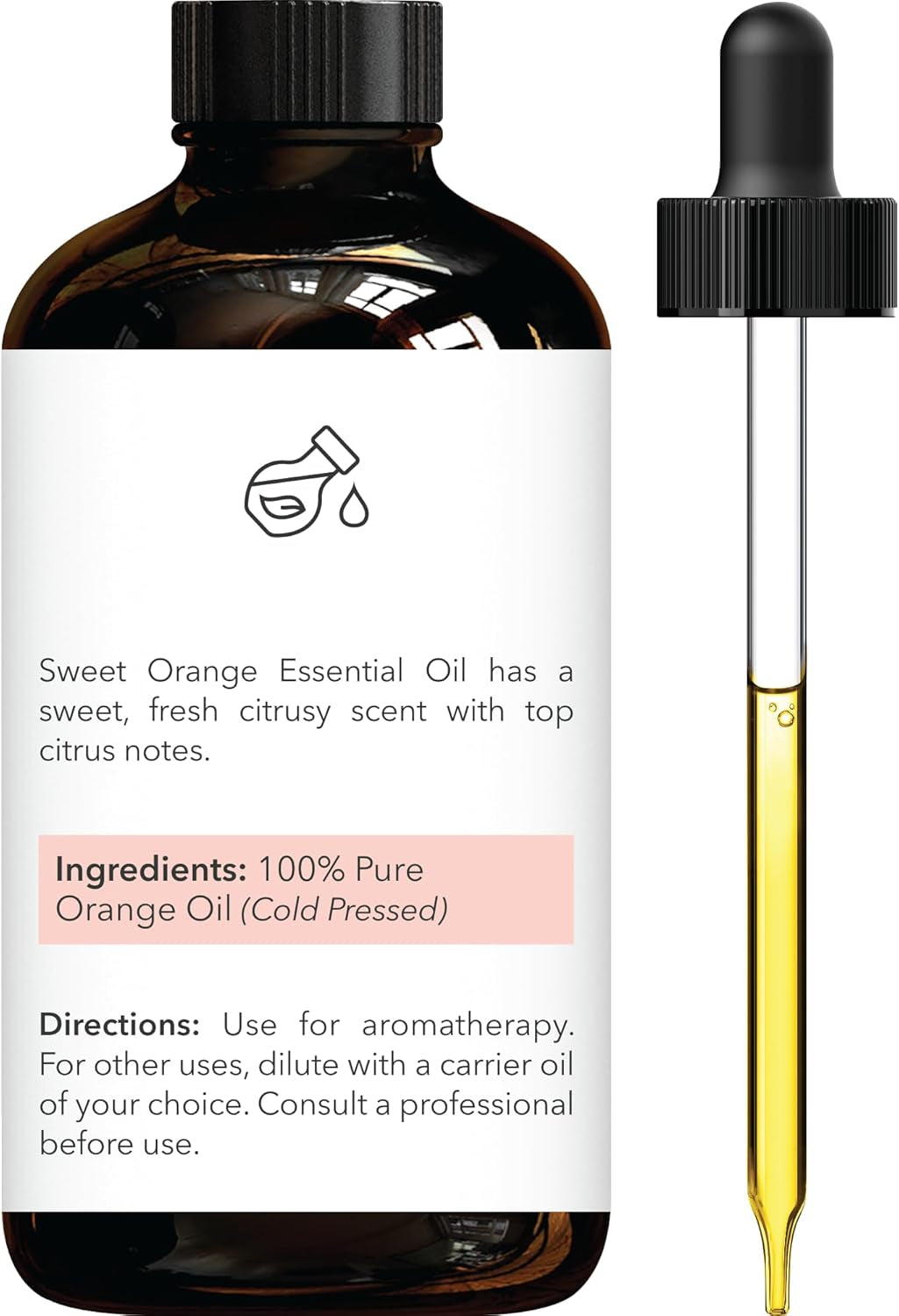 Sweet Orange Essential Oil - Huge 4 Fl Oz - 100% Pure and Natural - Premium Grade with Dropper - for Aromatherapy and Diffuser