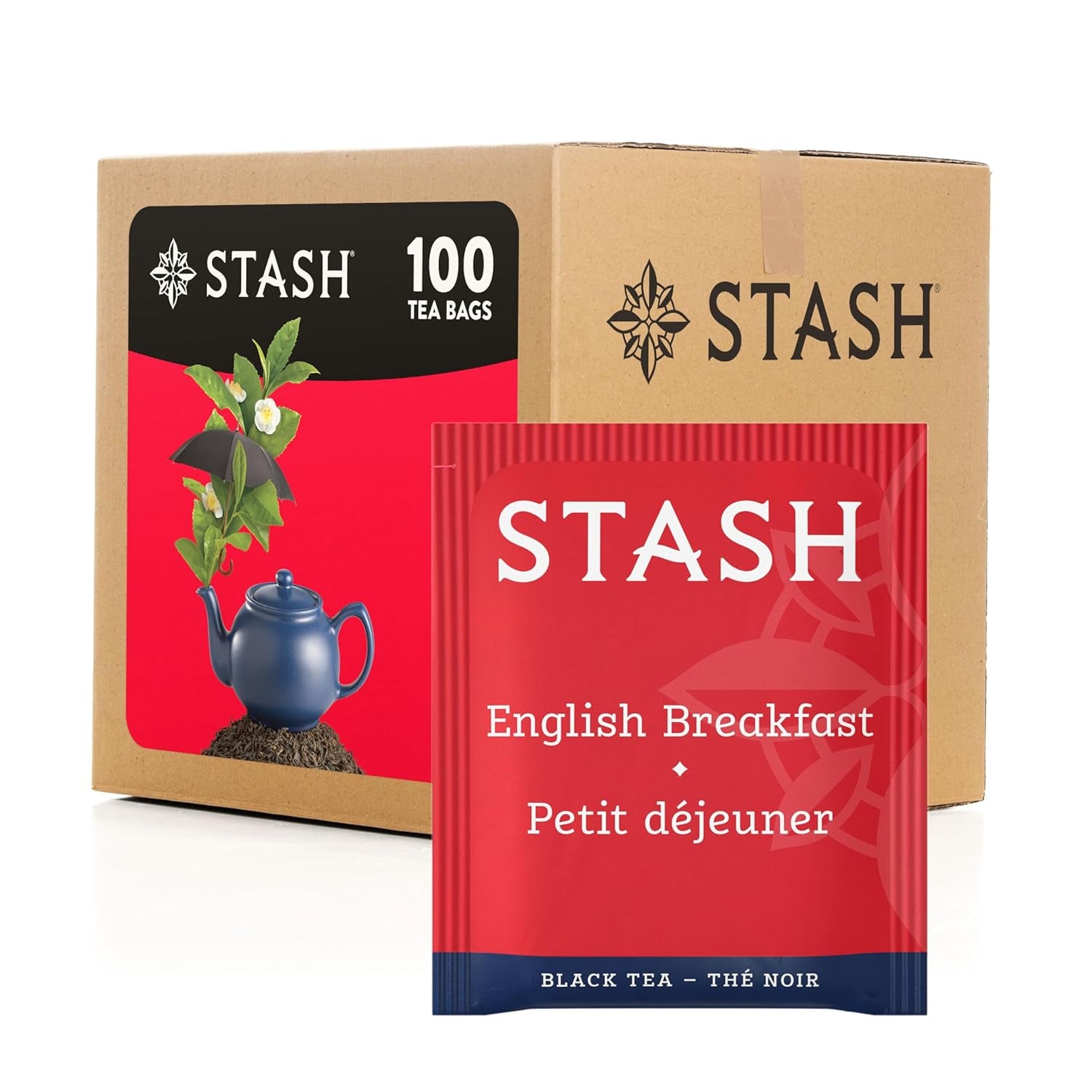 Tea English Breakfast Black Tea, Box of 100 Tea Bags