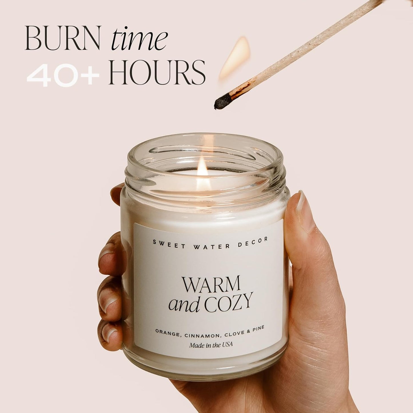 Wedding Candle - Sea Salt, Jasmine, Cream, and Wood Scented Soy Wax Candle for Home - Engagement and Wedding Gifts for Women - 9Oz Clear Jar, 40 Hour Burn Time, Made in the USA