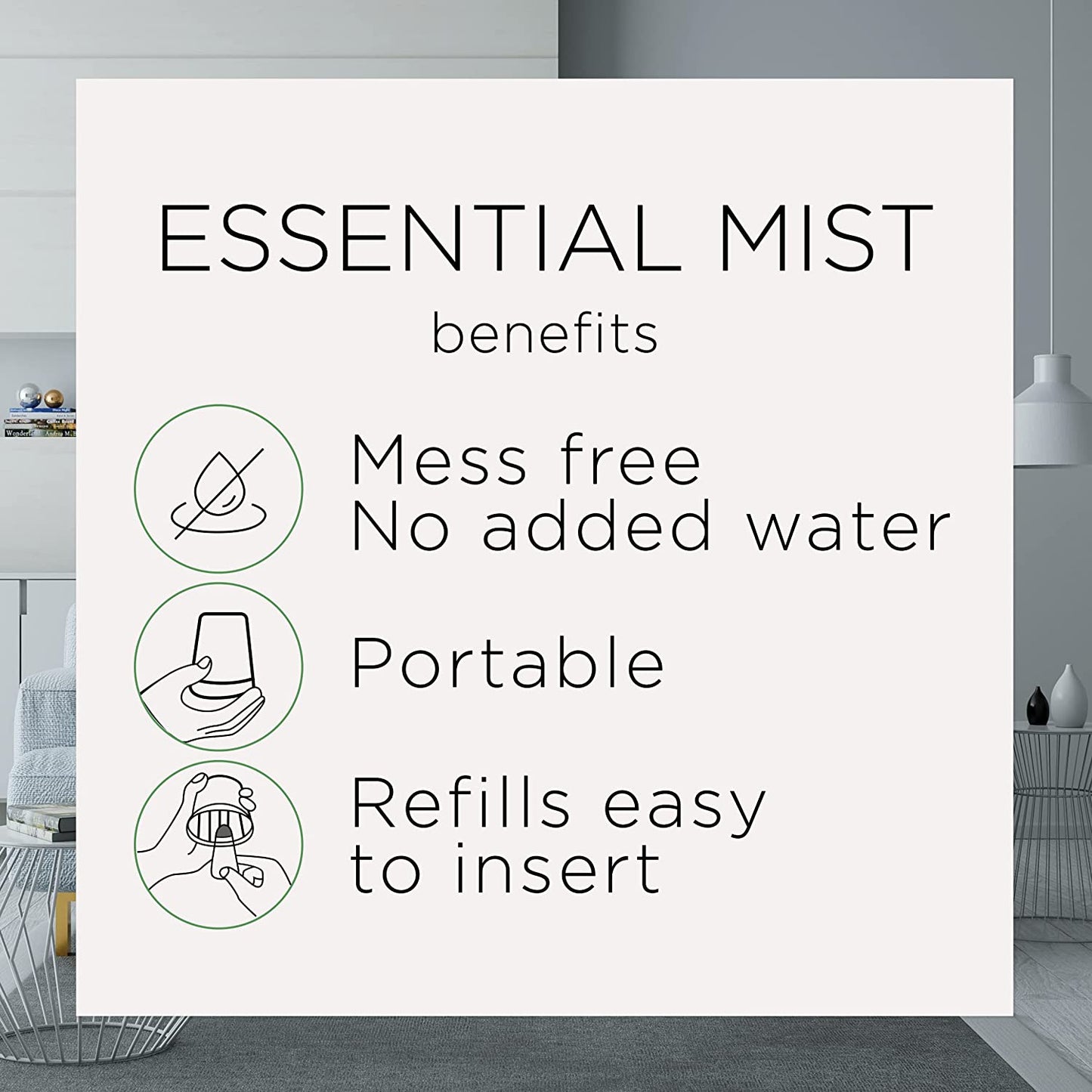 Essential Mist Refill, 3 Ct, Happiness, Essential Oils Diffuser, Air Freshener, Aroma