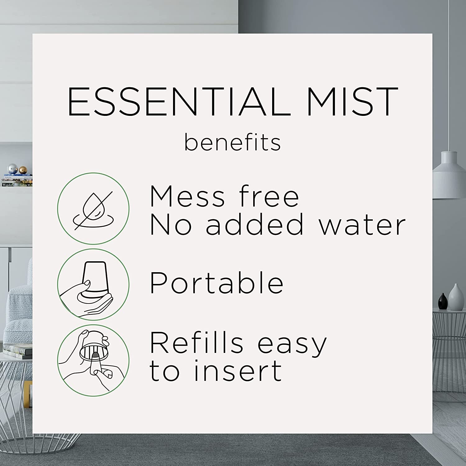 Essential Mist Refill, 3 Ct, Happiness, Essential Oils Diffuser, Air Freshener, Aroma