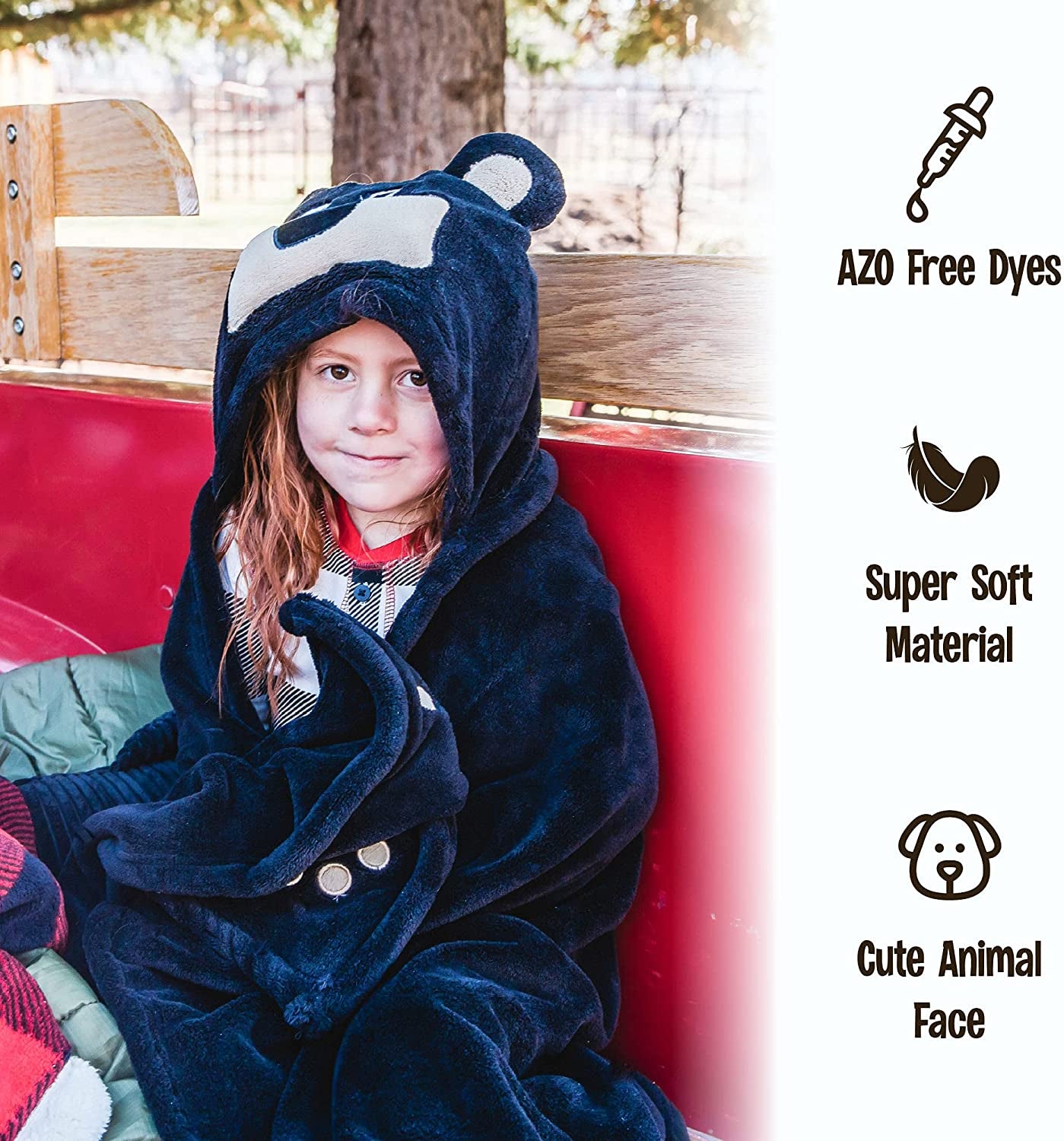 Wearable Hooded Blanket for Kids, Animal Hooded Blanket (Tiger)