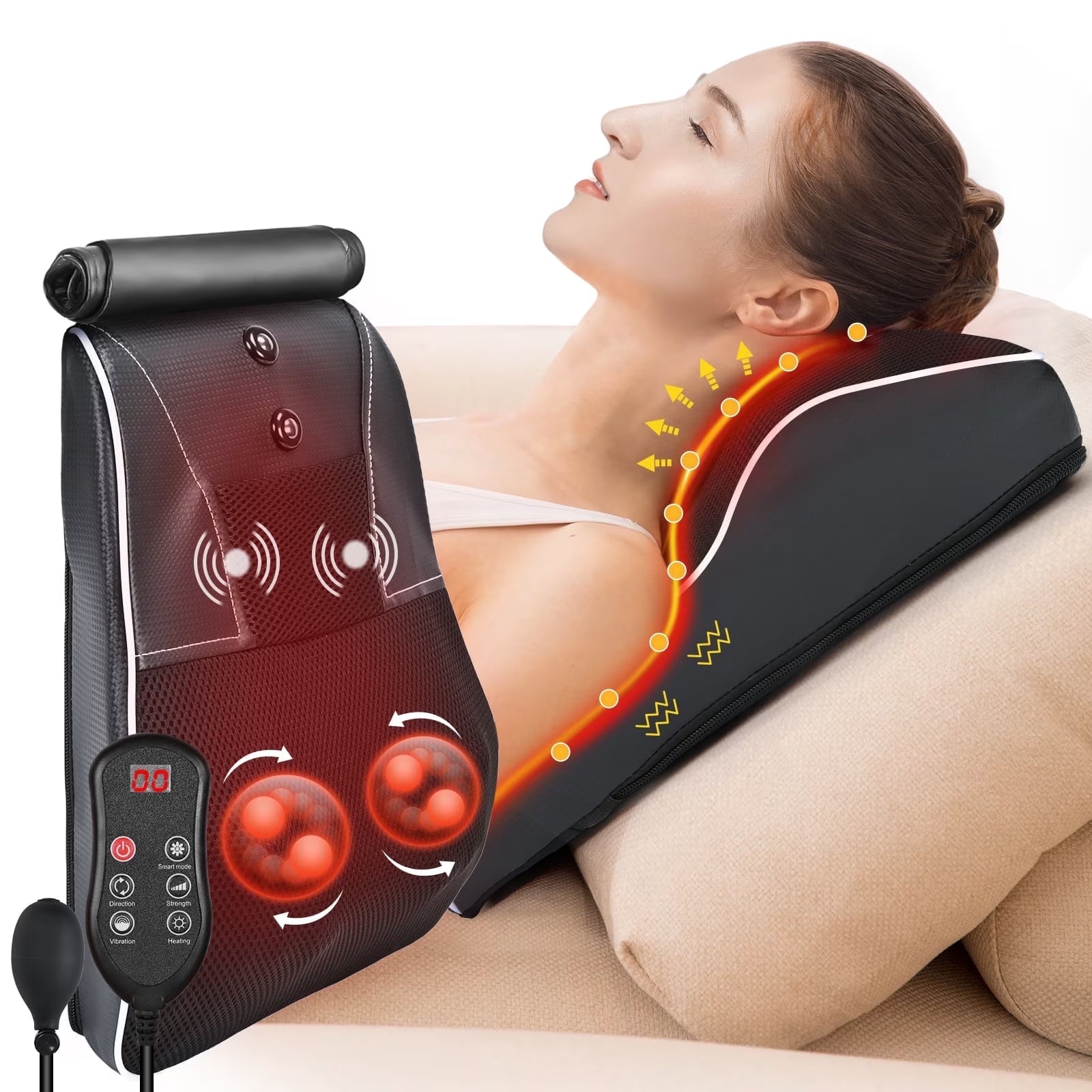 Shiatsu Neck and Back Massager with Heat,Neck Massager for Pain Relief Deep Tissue, Gifts for Mom,Dad,Women