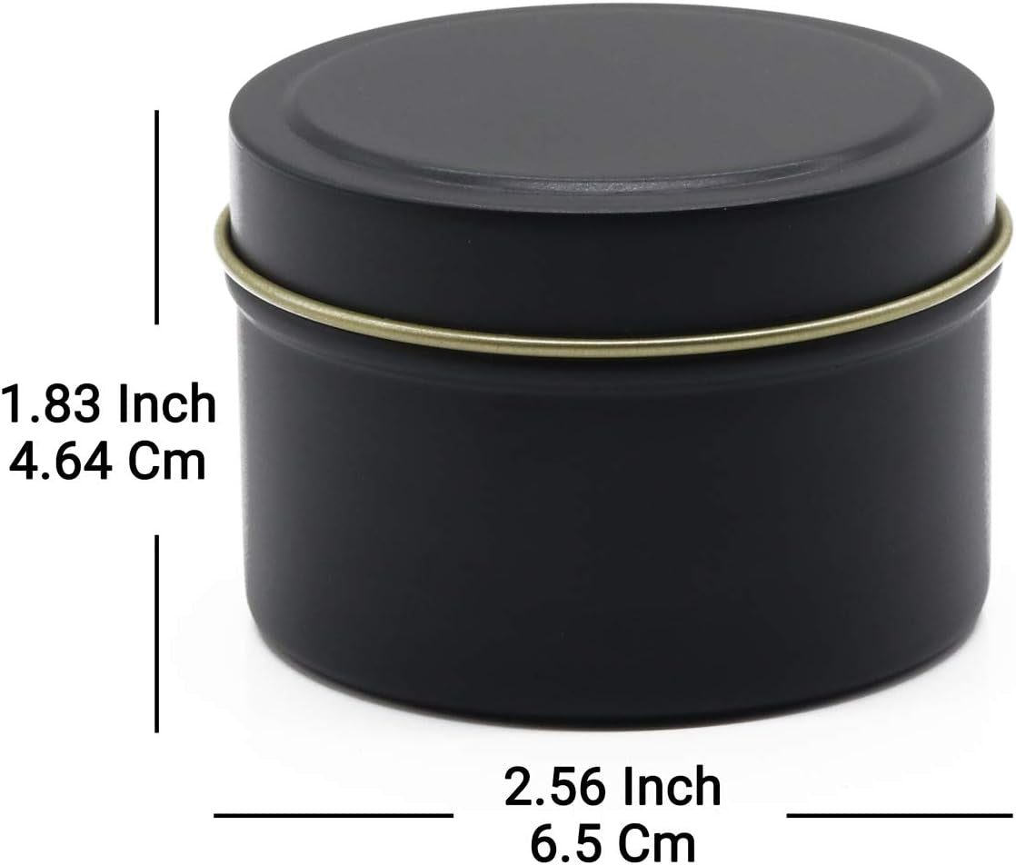 Black Candle Tins 4Oz, 24 Piece Candle Containers | Classic, Bulk Candle Tins with Lids, Candle Jars for Candle Making