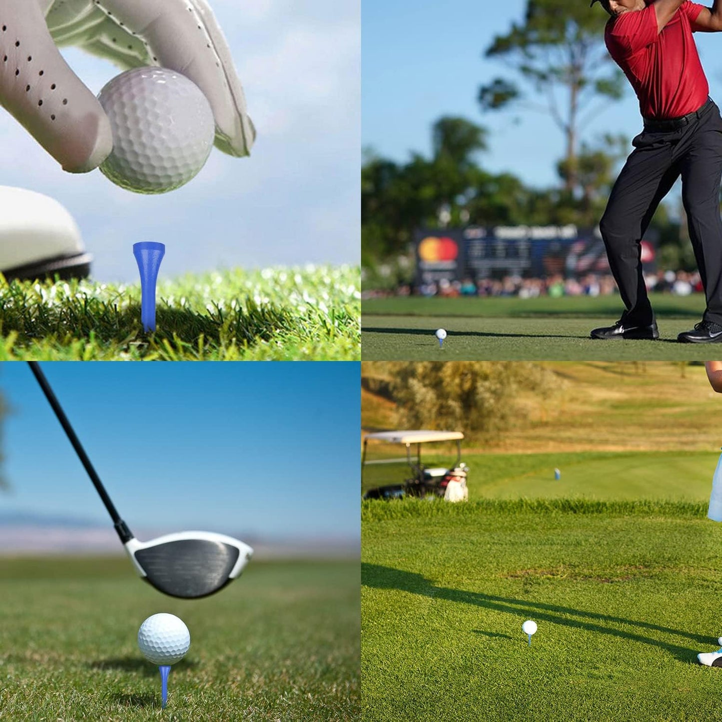 Golf Tees Bamboo Wood Tees 3-1/4" 2-3/4" 2-1/8" 50&100Pcs Professional Multiple Colors Long Golf Tee Bulk, Reduce Friction Side Spin