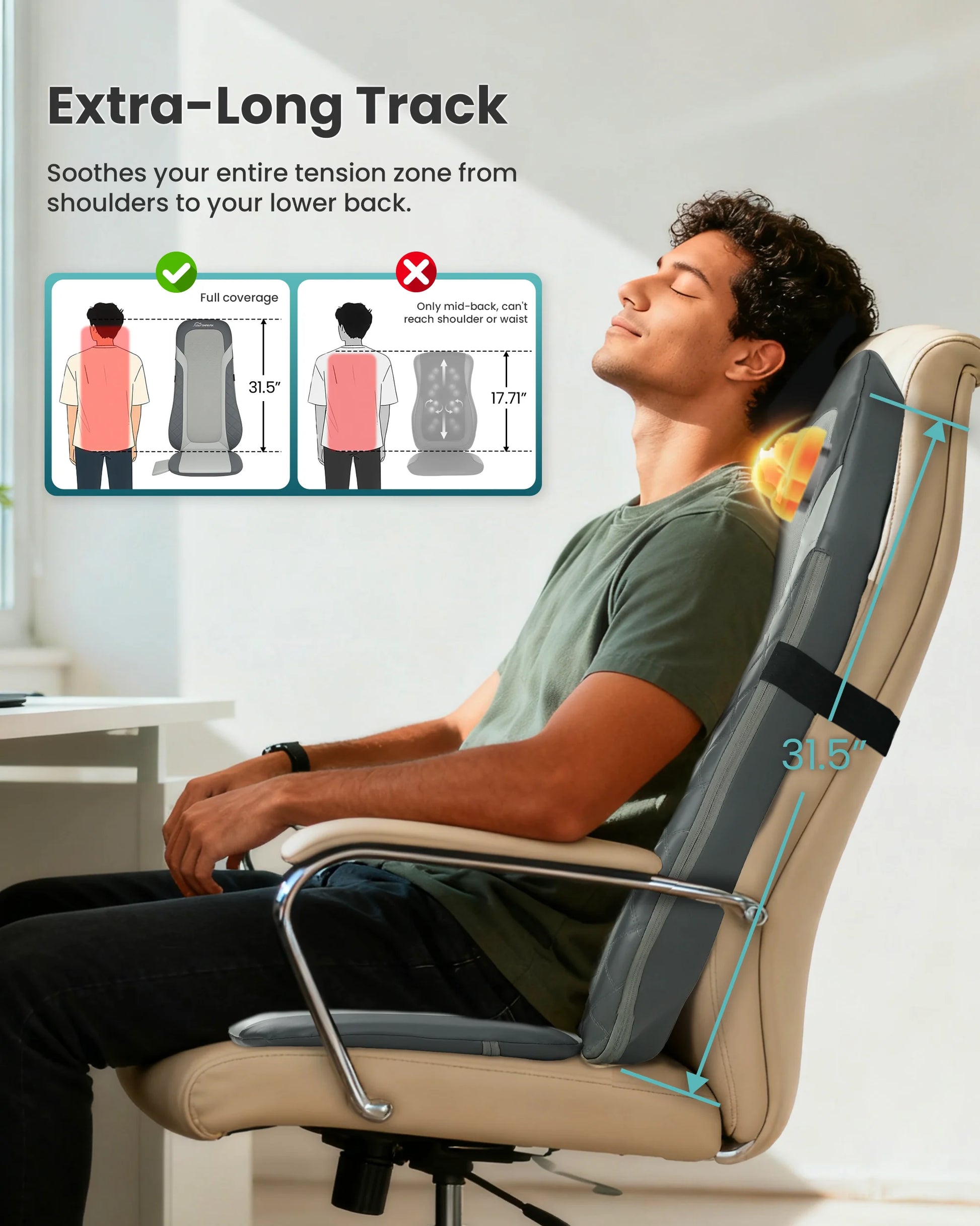 2026 Upgraded Shiatsu Back Massager with Heat, Full Back and Seat Massage Cushion for Pain Relief and Relaxation