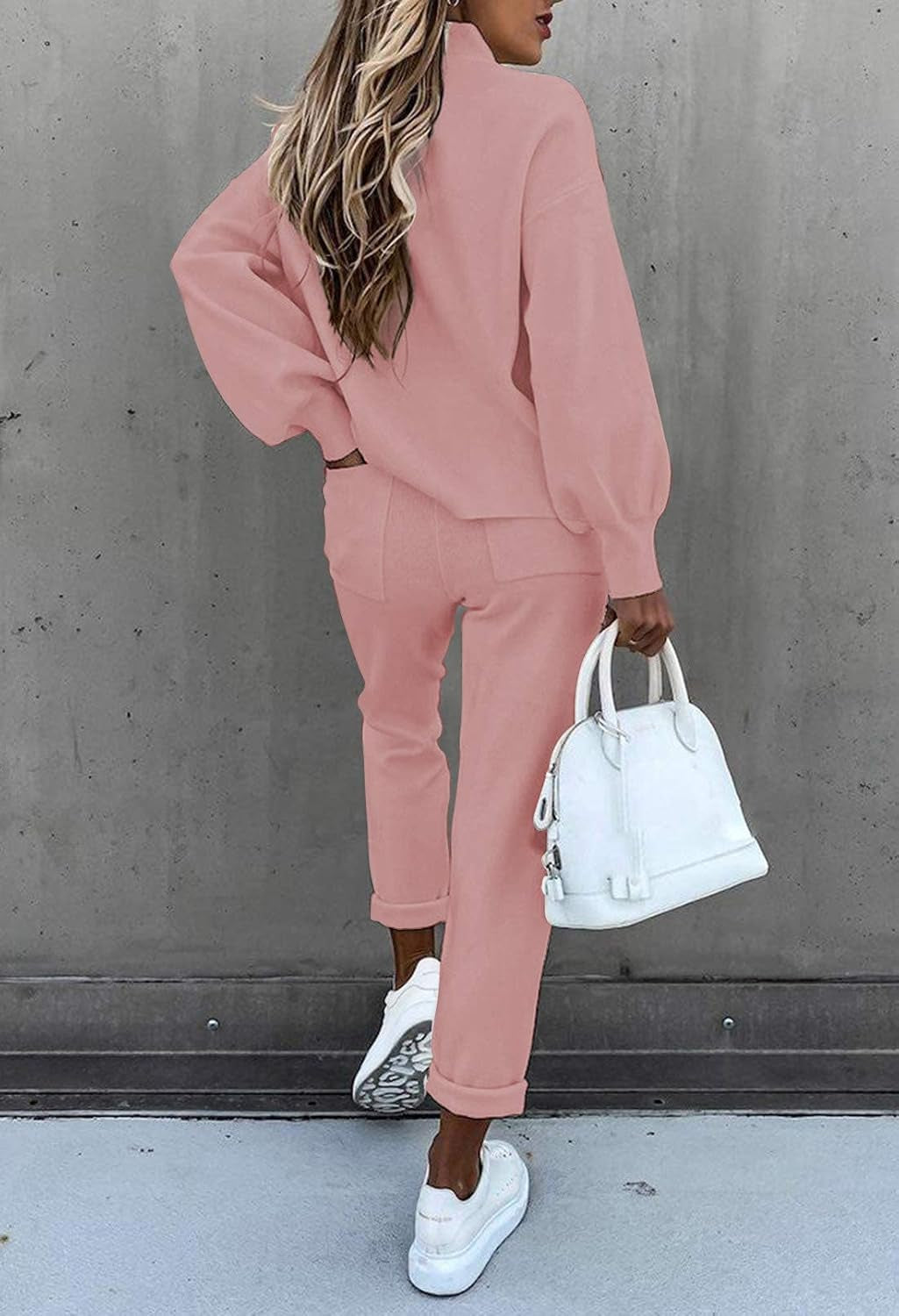 Women'S 2 Piece Outfits Long Sleeve Pullover Sweatshirt Jogger Pants Sweatsuit