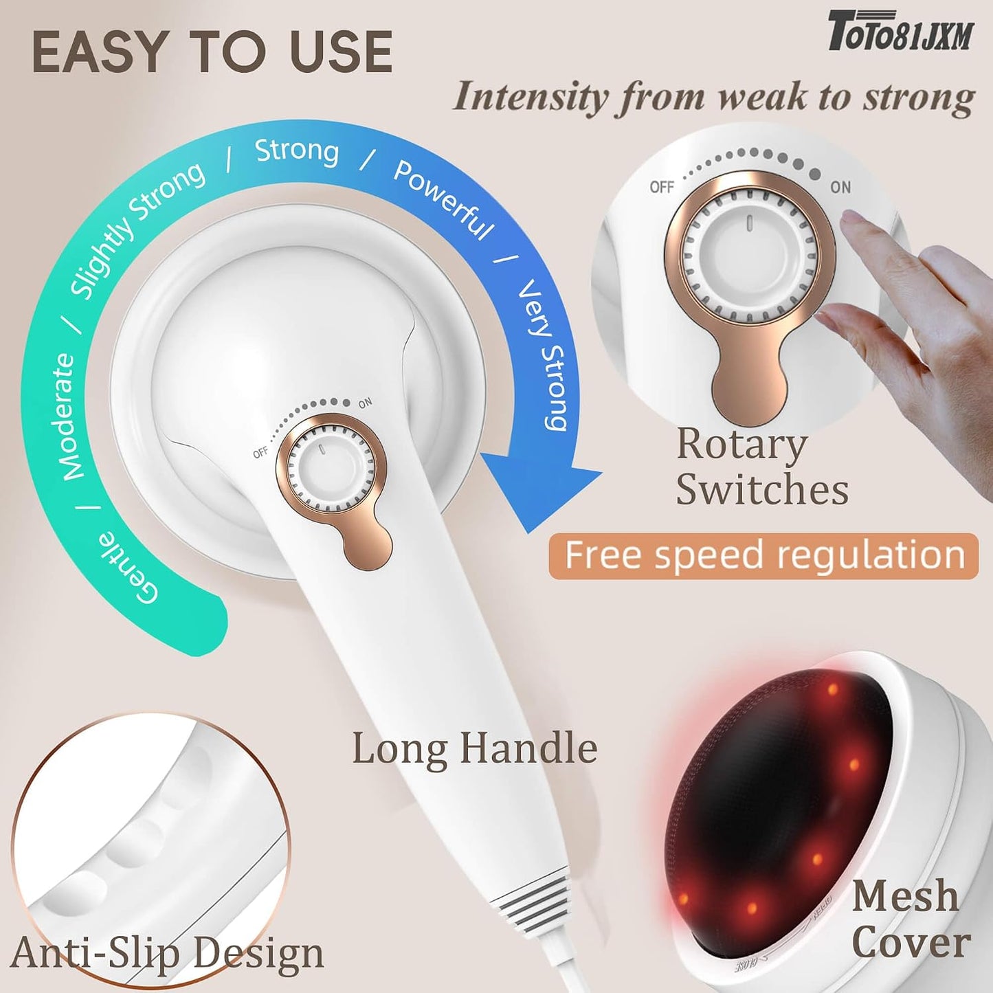 Handheld Cellulite Massager, Body Sculpting Machine, Lymphatic Drainage Massager, Stomach Massager with Lipo Roller for Belly Fat, Electric Vibrating Massage Wand for Butt Waist Leg Arms Used at Home.