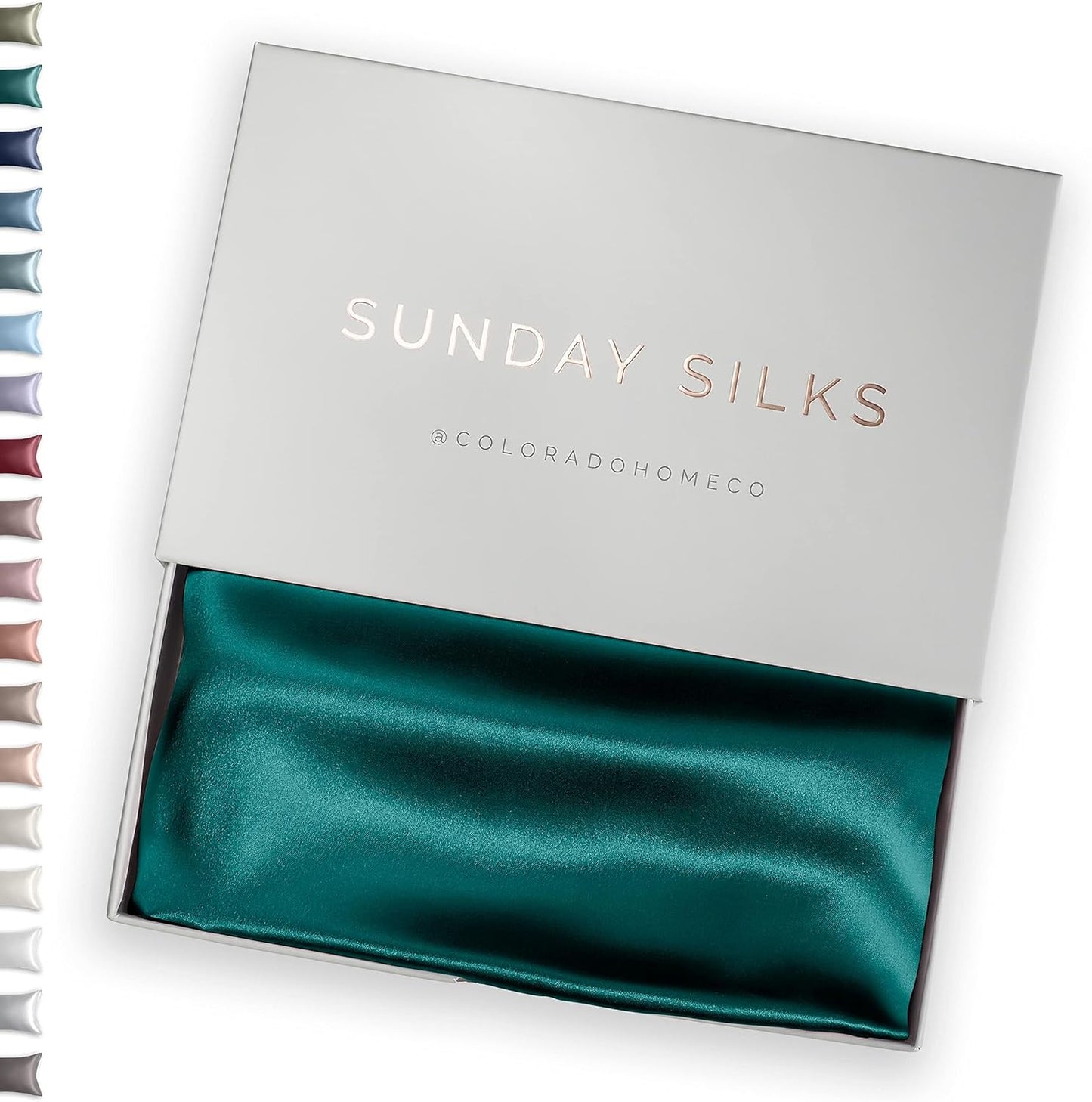 SUNDAYSILKS™ Premium Silk Pillow Cases | 100% Mulberry Silk Pillowcase with Zipper, All Sides Real 22 Momme Grade 6A Silk, Standard Queen, King Size [Teal Sapphire]