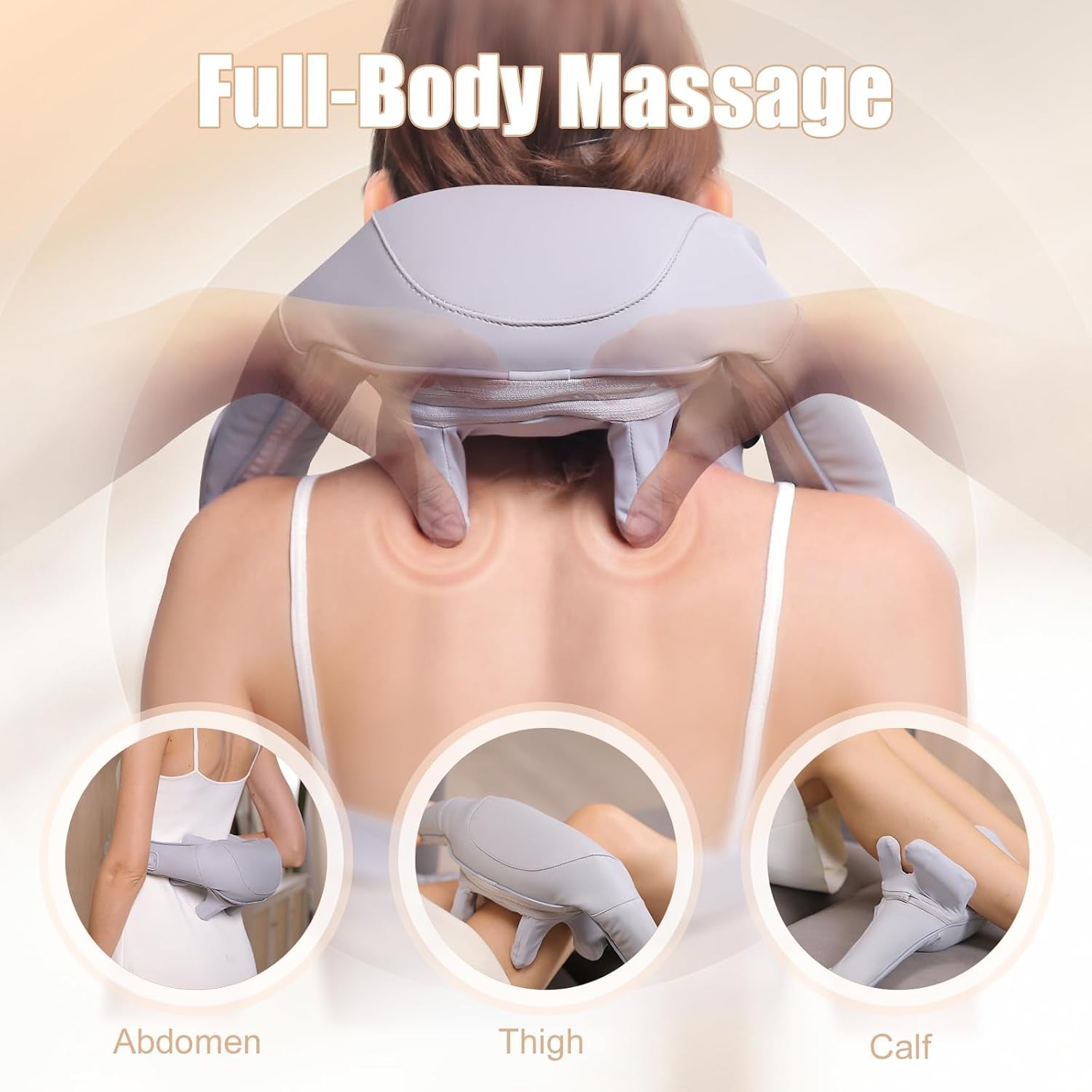 Electric Shiatsu Back and Neck Massager, Cordless Shoulder Massager with Heat, Deep Tissue 3D Kneading Massage Pillow for Shoulder, Leg, Body Muscle Pain Relief, Gifts for Men Women