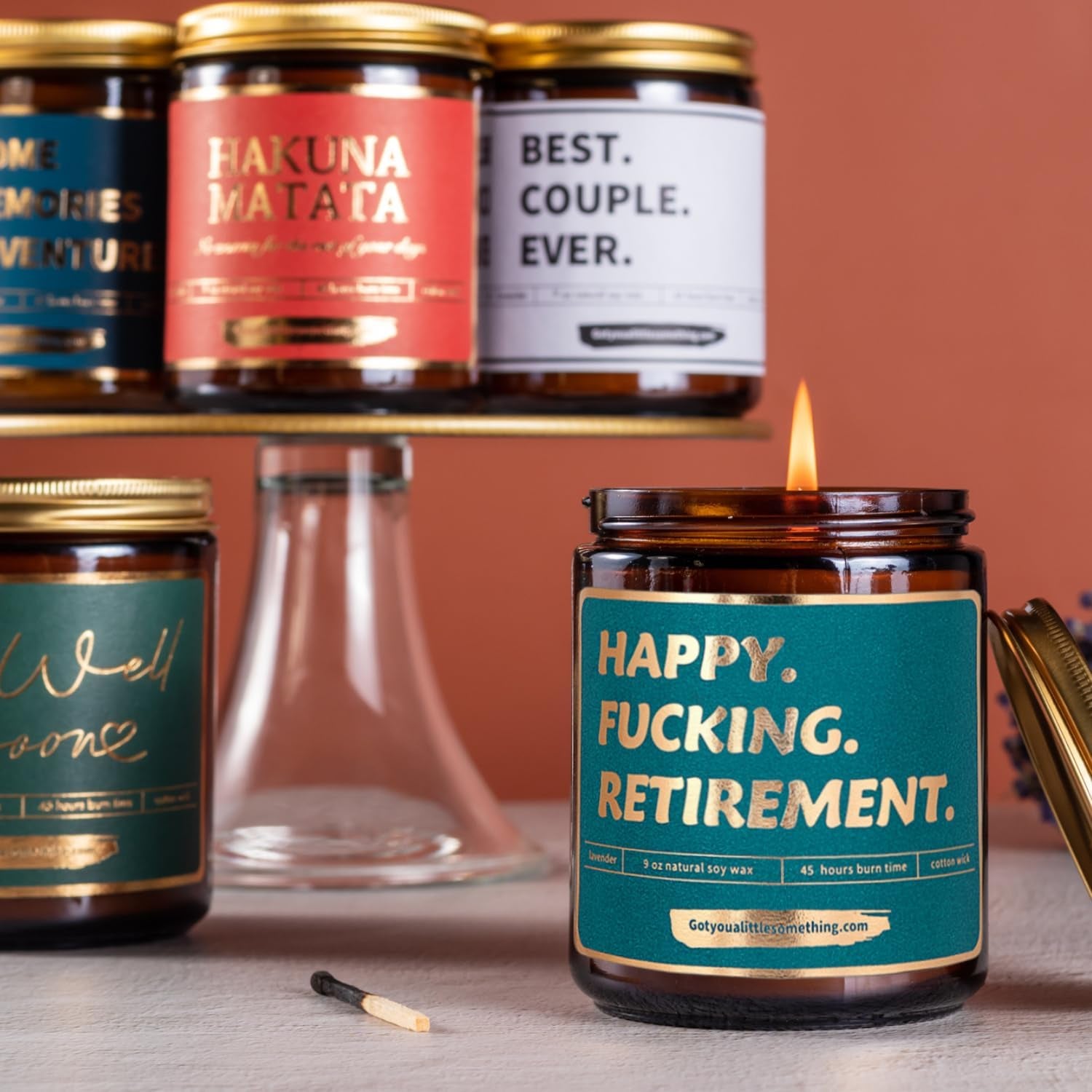 Retirement Gifts for Women Men - Happy Retirement Lavender Vanilla Soy Wax Scented Candle - Funny 2026 Newly Retired Gift for Woman | Farewell Party Gag Gift Idea for Coworkers, Boss, Retiring Friends