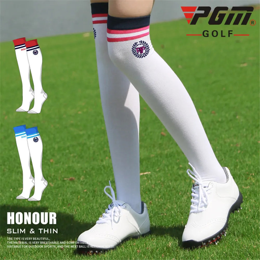 Golf Socks High Thin Soft Breathable Thight Stocking Women Girl Sport Socks Legging for Golf Tennis Bicycle Sport Socks