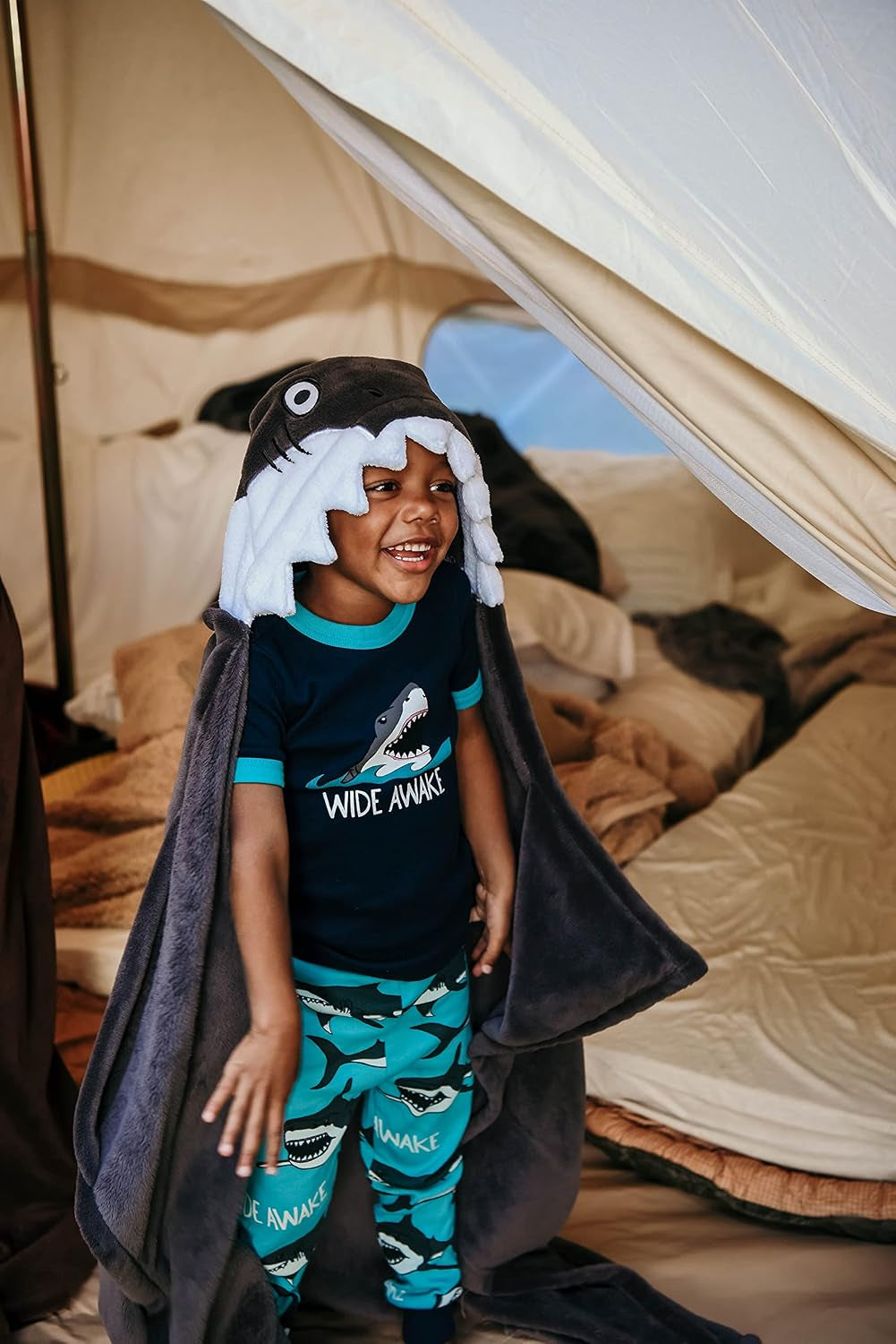 Wearable Hooded Blanket for Kids, Animal Hooded Blanket (Shark)