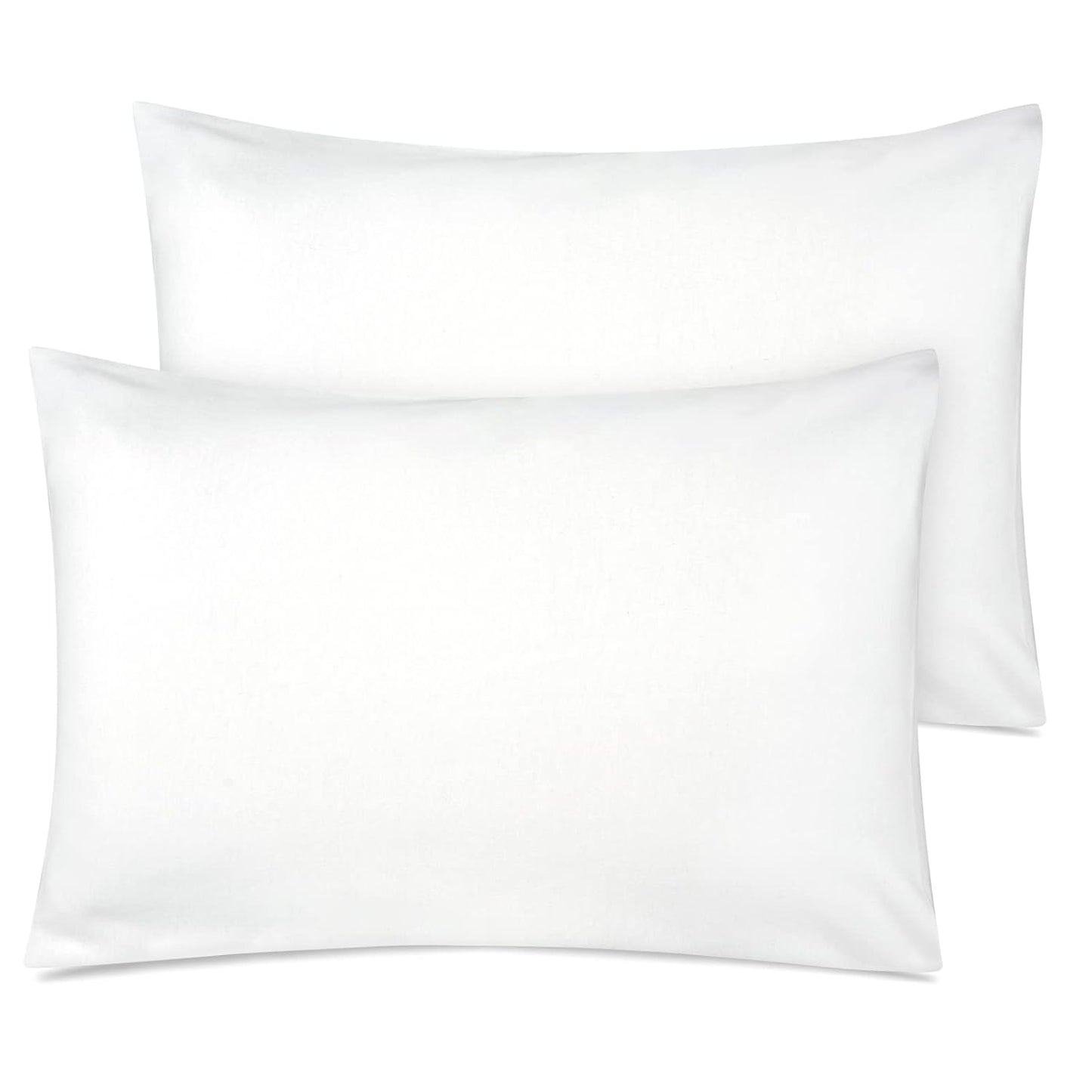 Organic Cotton Toddler Pillowcase/Travel Pillowcase Pack of 2 Set 13X18 Inches with Envelope Closure - Soft & Breathable Baby Pillow Case Cover Solid White