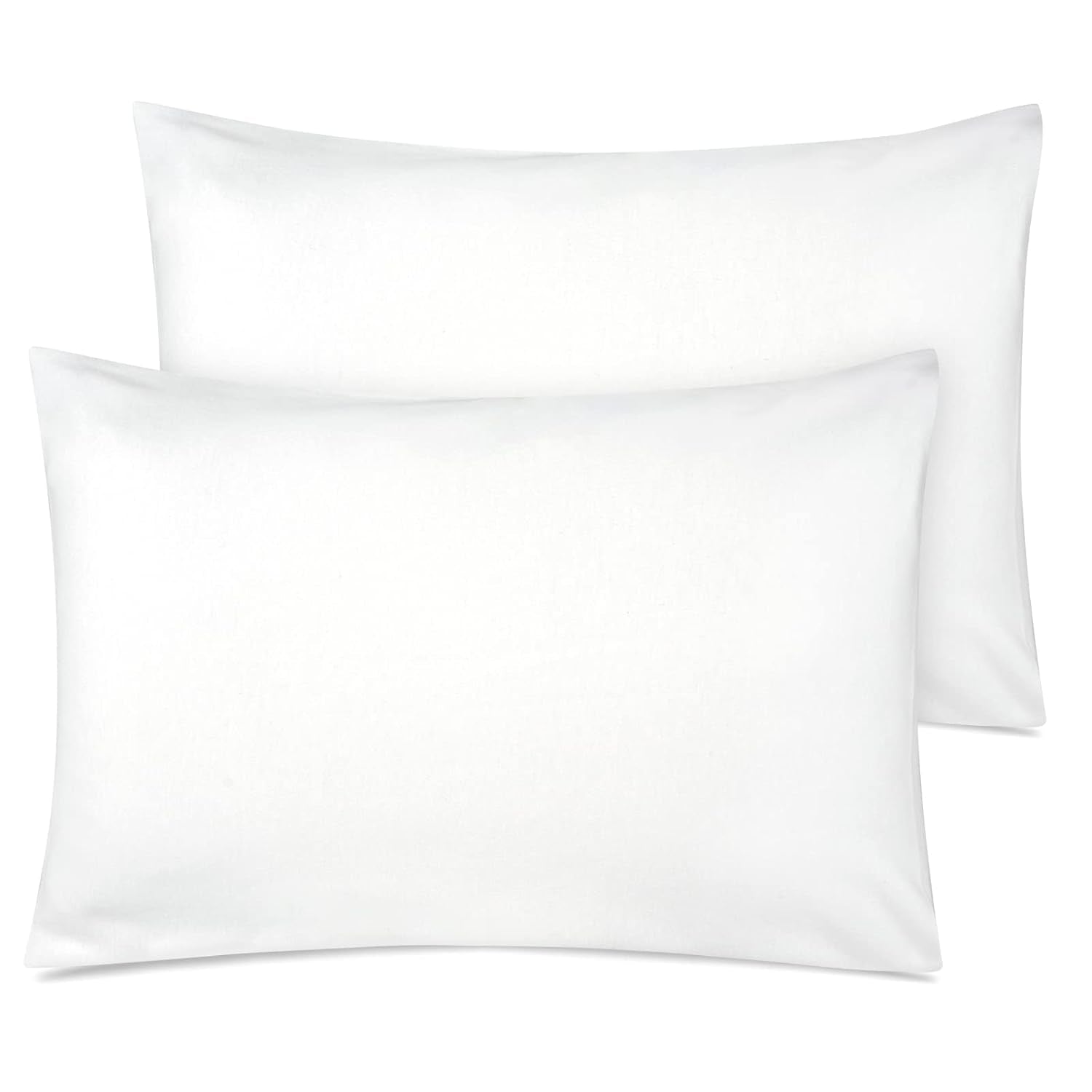 Organic Cotton Toddler Pillowcase/Travel Pillowcase Pack of 2 Set 13X18 Inches with Envelope Closure - Soft & Breathable Baby Pillow Case Cover Solid White