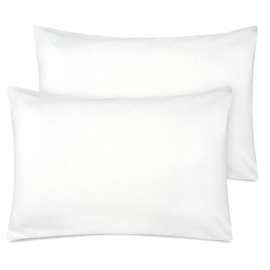Organic Cotton Toddler Pillowcase/Travel Pillowcase Pack of 2 Set 13X18 Inches with Envelope Closure - Soft & Breathable Baby Pillow Case Cover Solid White