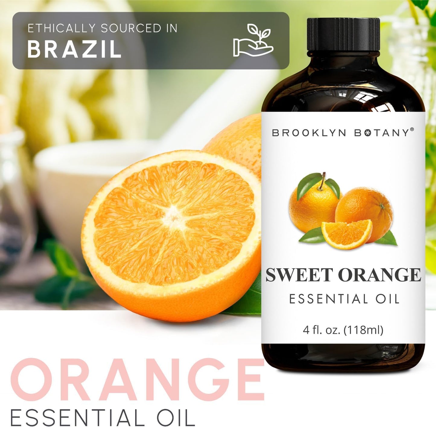 Sweet Orange Essential Oil - Huge 4 Fl Oz - 100% Pure and Natural - Premium Grade with Dropper - for Aromatherapy and Diffuser
