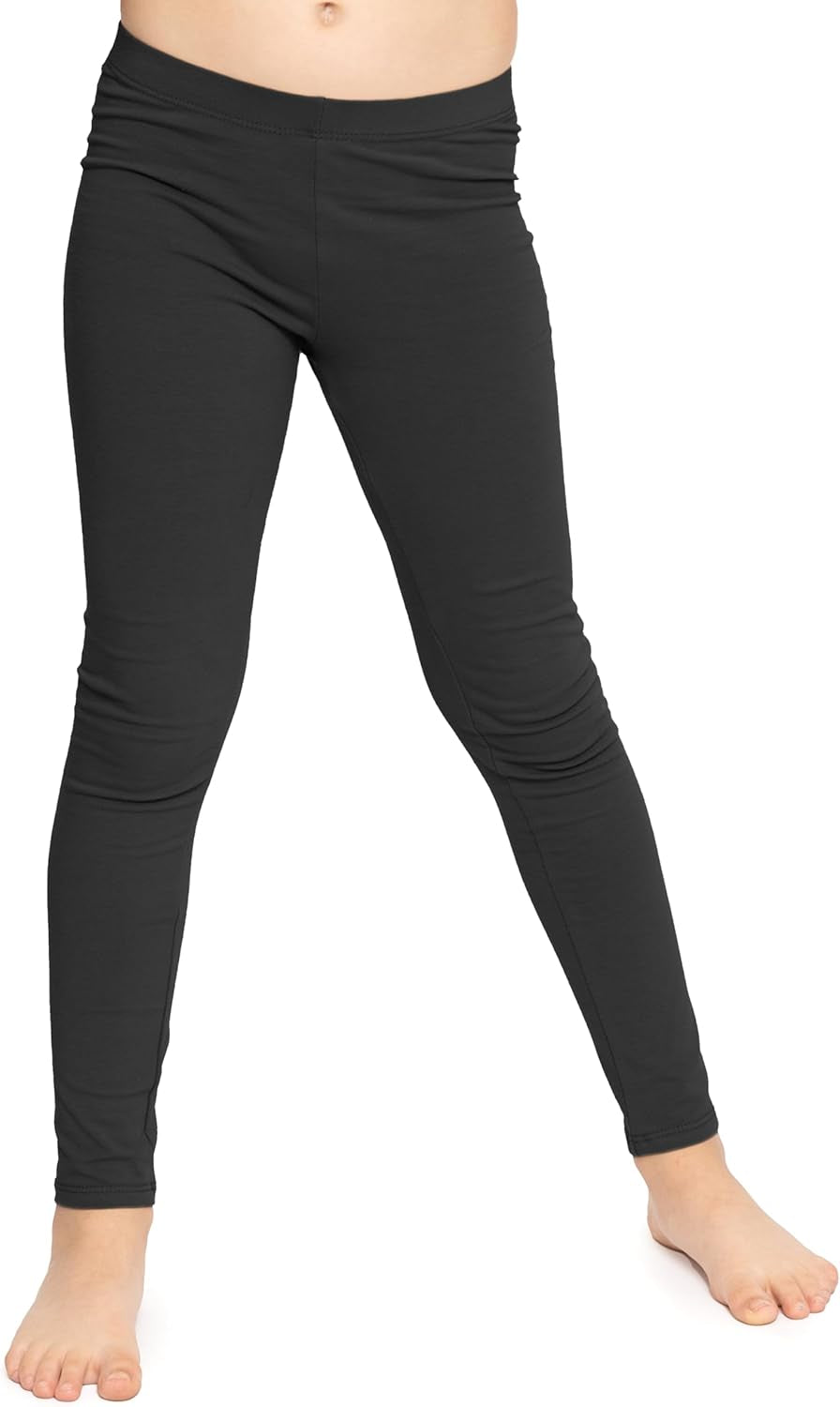 Oh so Soft Leggings for Girls Pants for Girls 2-16 Black | 95% Polyester 5% Spandex, Footless Ankle Length, Pull-On Elastic Waist, under Dresses, Girls Leggings, Black Leggings Girls