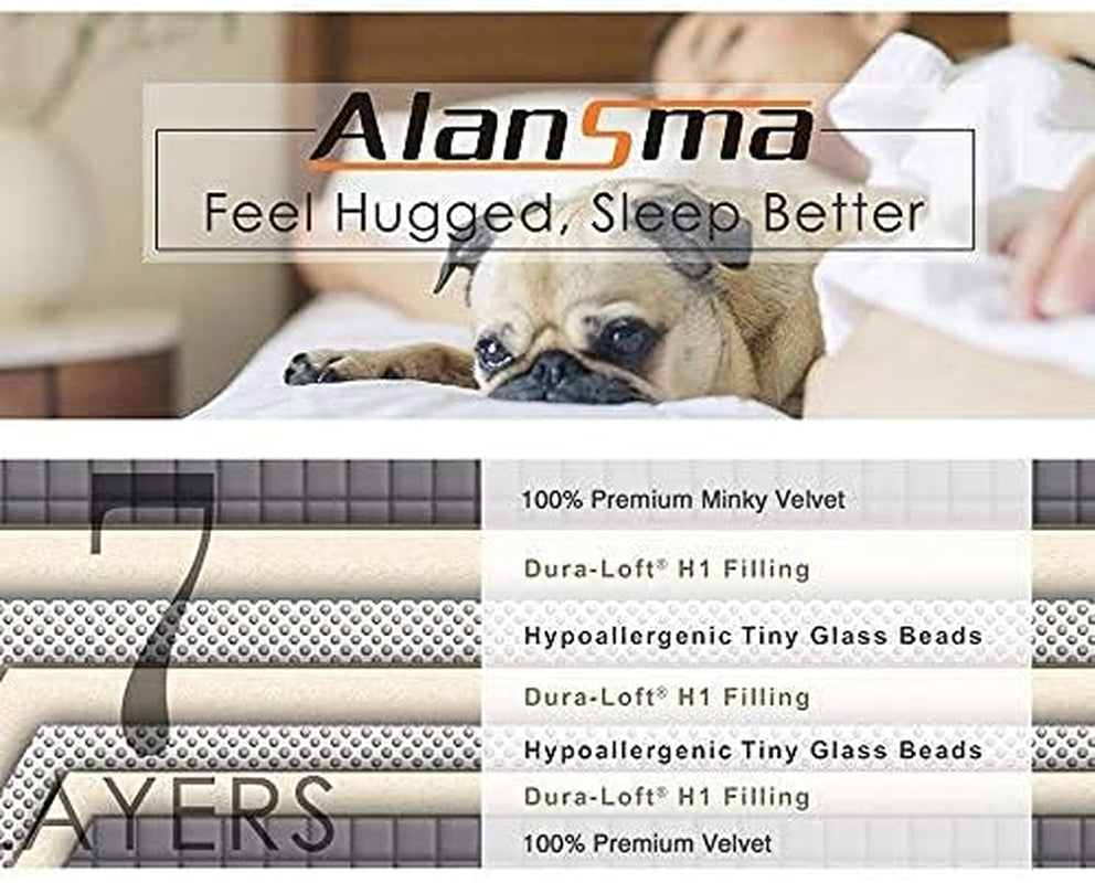 Reversible Weighted Blanket for All Season, Luxury Velvet, Warm and Cool, Adult 5Lb Blue Weighted Blanket, Enjoy Sleeping Anywhere(Blue,36"X48" 5Lbs)