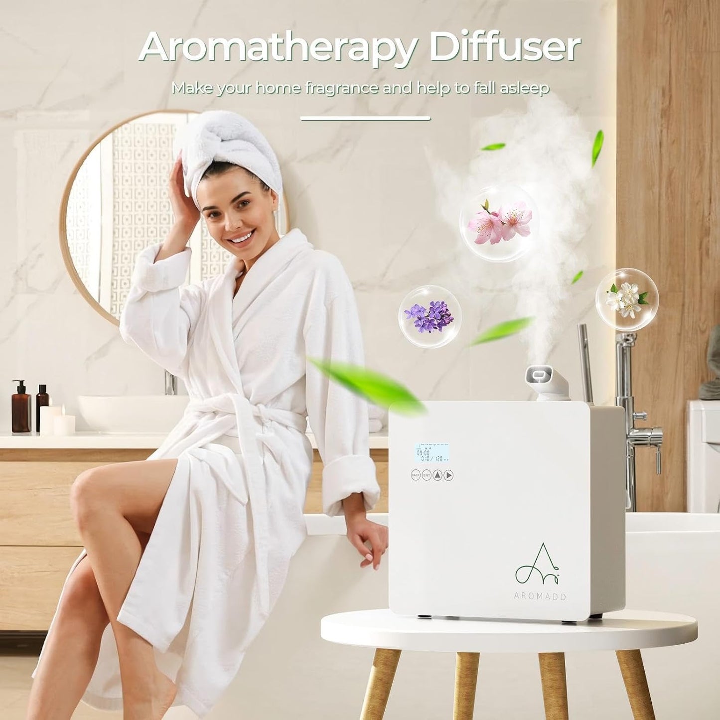2025 Upgraded 3500 Sq.Ft Smart Scent Diffuser - HVAC System, Whole House Aroma & Hotel Collection Diffuser, Waterless Essential Oil Diffuser for Home Large Room, Cold Air Tech, 600Ml (White)
