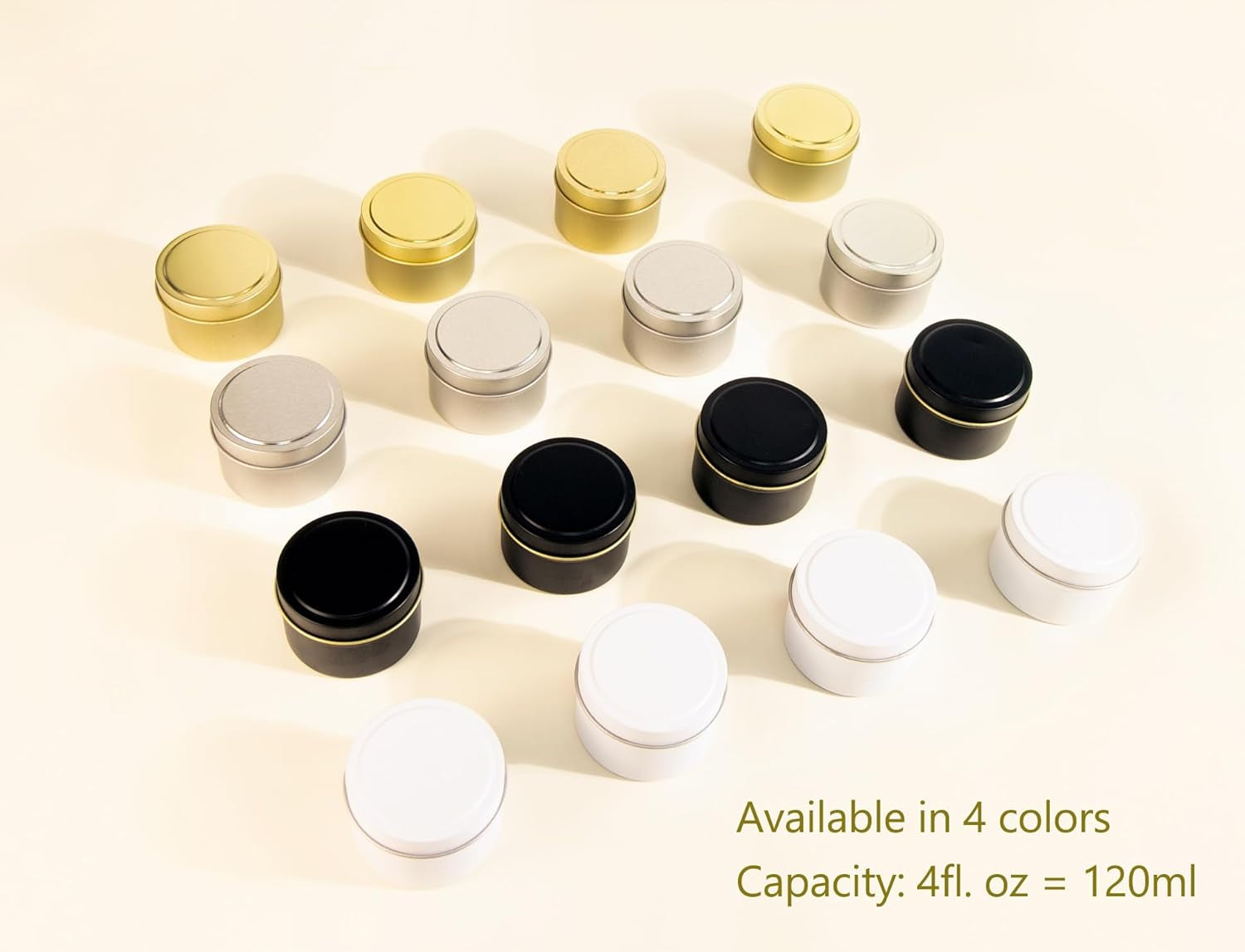 Black Candle Tins 4Oz, 24 Piece Candle Containers | Classic, Bulk Candle Tins with Lids, Candle Jars for Candle Making