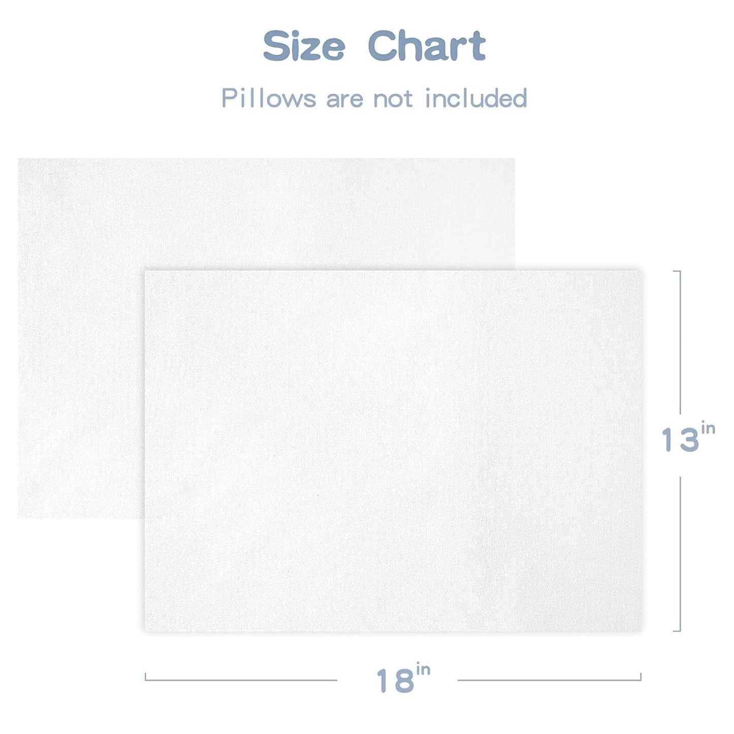 Organic Cotton Toddler Pillowcase/Travel Pillowcase Pack of 2 Set 13X18 Inches with Envelope Closure - Soft & Breathable Baby Pillow Case Cover Solid White