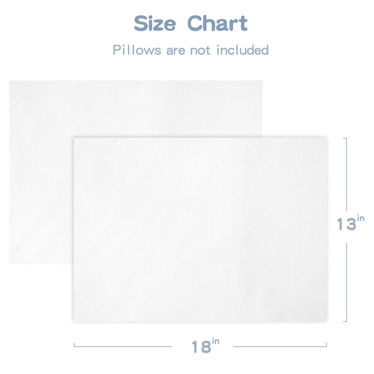 Organic Cotton Toddler Pillowcase/Travel Pillowcase Pack of 2 Set 13X18 Inches with Envelope Closure - Soft & Breathable Baby Pillow Case Cover Solid White
