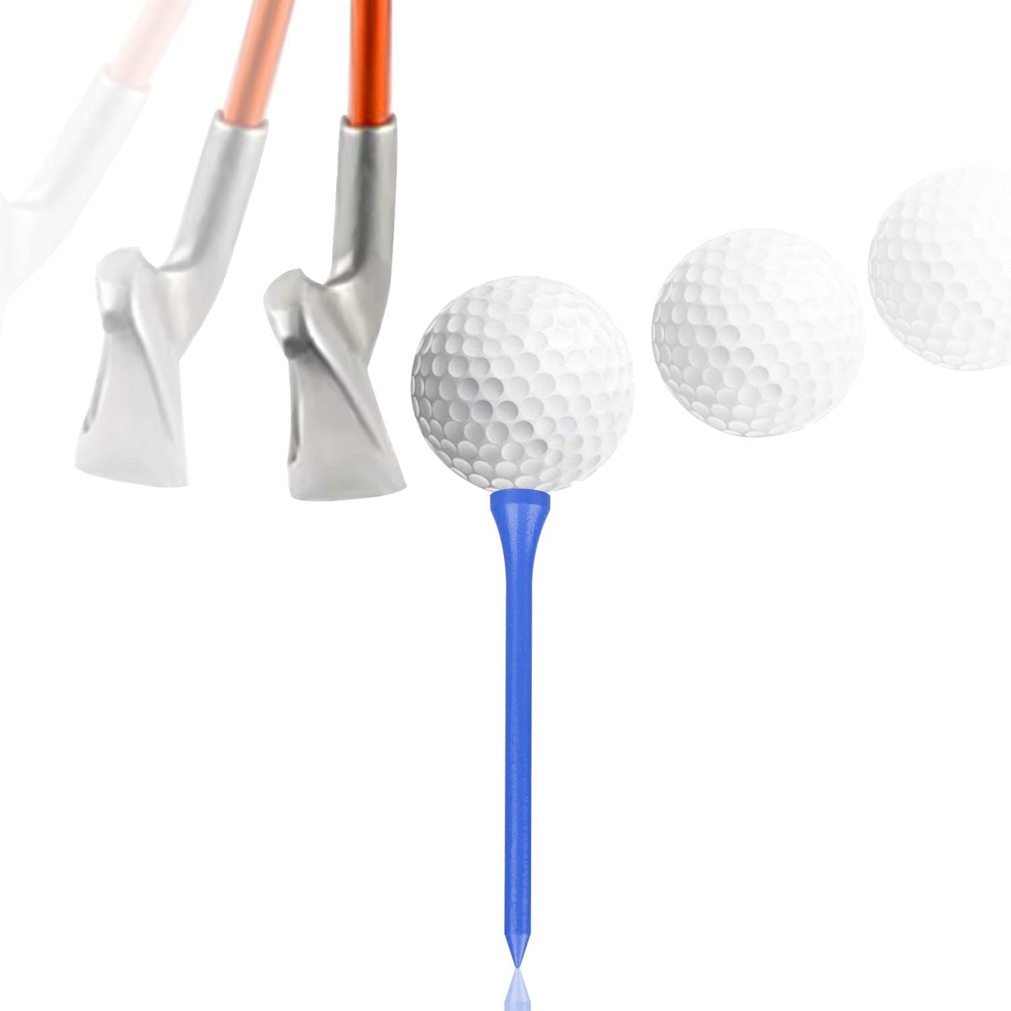 Golf Tees Bamboo Wood Tees 3-1/4" 2-3/4" 2-1/8" 50&100Pcs Professional Multiple Colors Long Golf Tee Bulk, Reduce Friction Side Spin