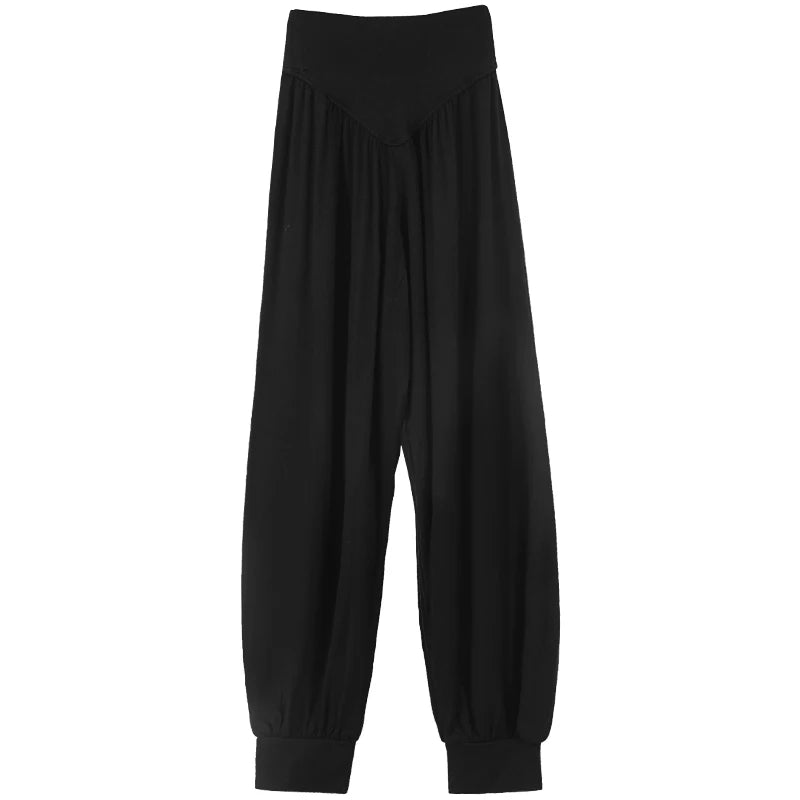 Girls Harem Pants Dance Sports Yoga Pants Kids Black Trousers Harlem Pants Children High Elastic Waist Harem Pants Dance Wear