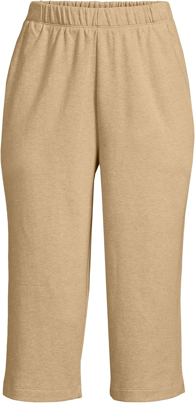 Women'S Sport Knit High Rise Elastic Waist Capri Pants