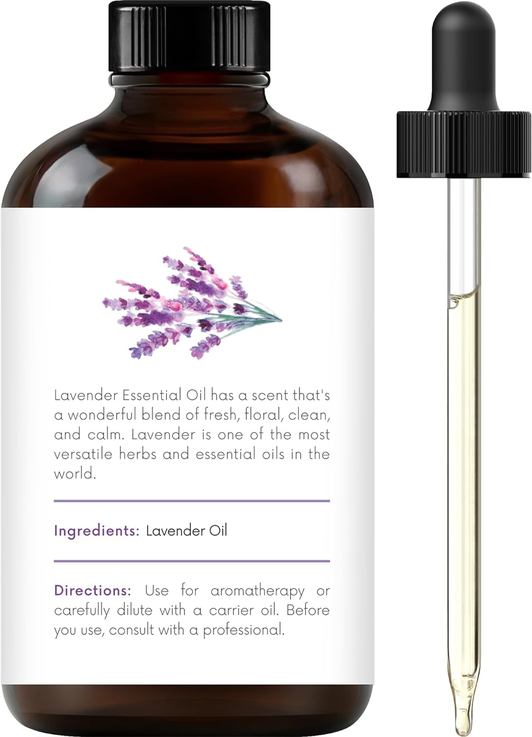 Lavender Essential Oil – Huge 4 Fl Oz – Essential Oil for Diffuser and Aromatherapy, Skin, Massage, Candle and Soap Making Fragrance