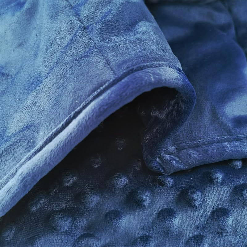 Reversible Weighted Blanket for All Season, Luxury Velvet, Warm and Cool, Adult 5Lb Blue Weighted Blanket, Enjoy Sleeping Anywhere(Blue,36"X48" 5Lbs)