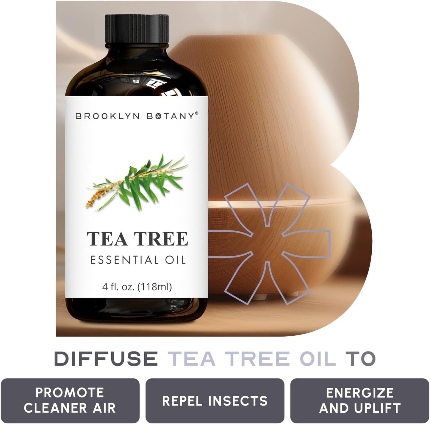 Tea Tree Essential Oil - Huge 4 Fl Oz - 100% Pure and Natural - Premium Grade with Dropper - for Aromatherapy and Diffuser