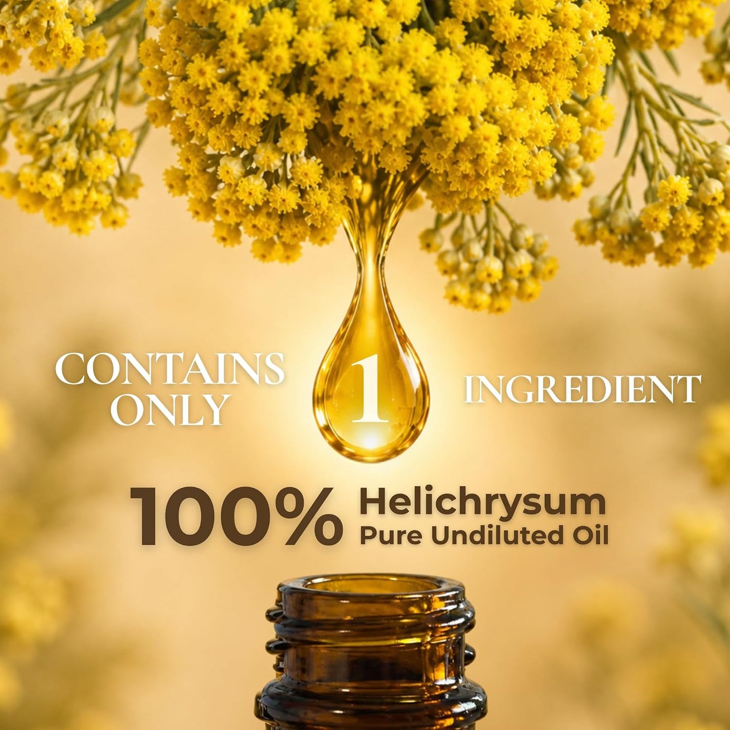 Helichrysum Essential Oil 4 Oz (118 Ml) – 100% Pure and Natural Non-Gmo Helichrysum (Gymnocephalum) Oil for Aromatherapy, Focus, and Relaxation