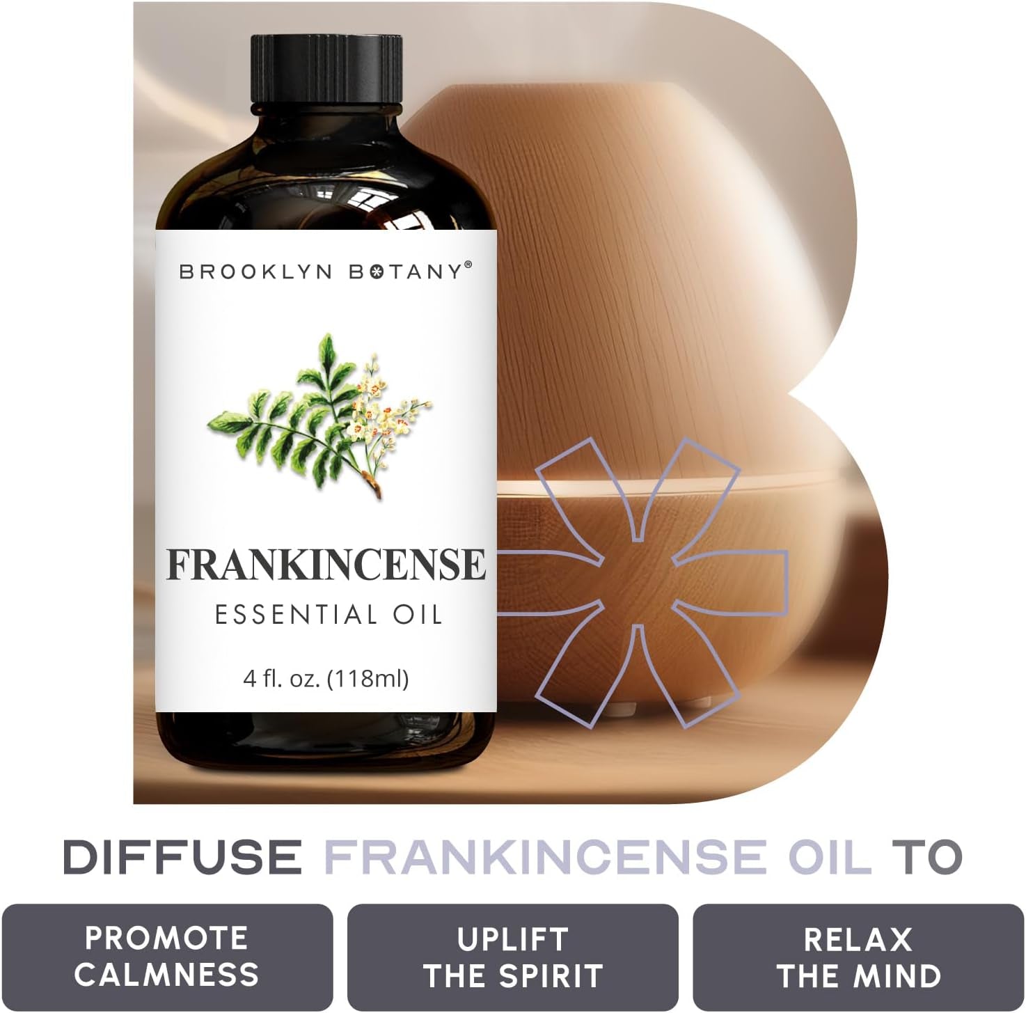Frankincense Essential Oil - Huge 4 Fl Oz - 100% Pure and Natural - Premium Grade with Dropper - for Aromatherapy and Diffuser