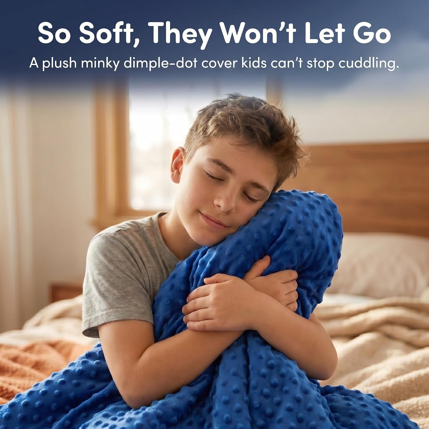Super Soft Weighted Blanket for Kids with Removable Cover - 10 Lbs 48'' X 72'' Comfortable Children Heavy Blanket for Boys and Girls - Comforting Kids Weighted Blanket