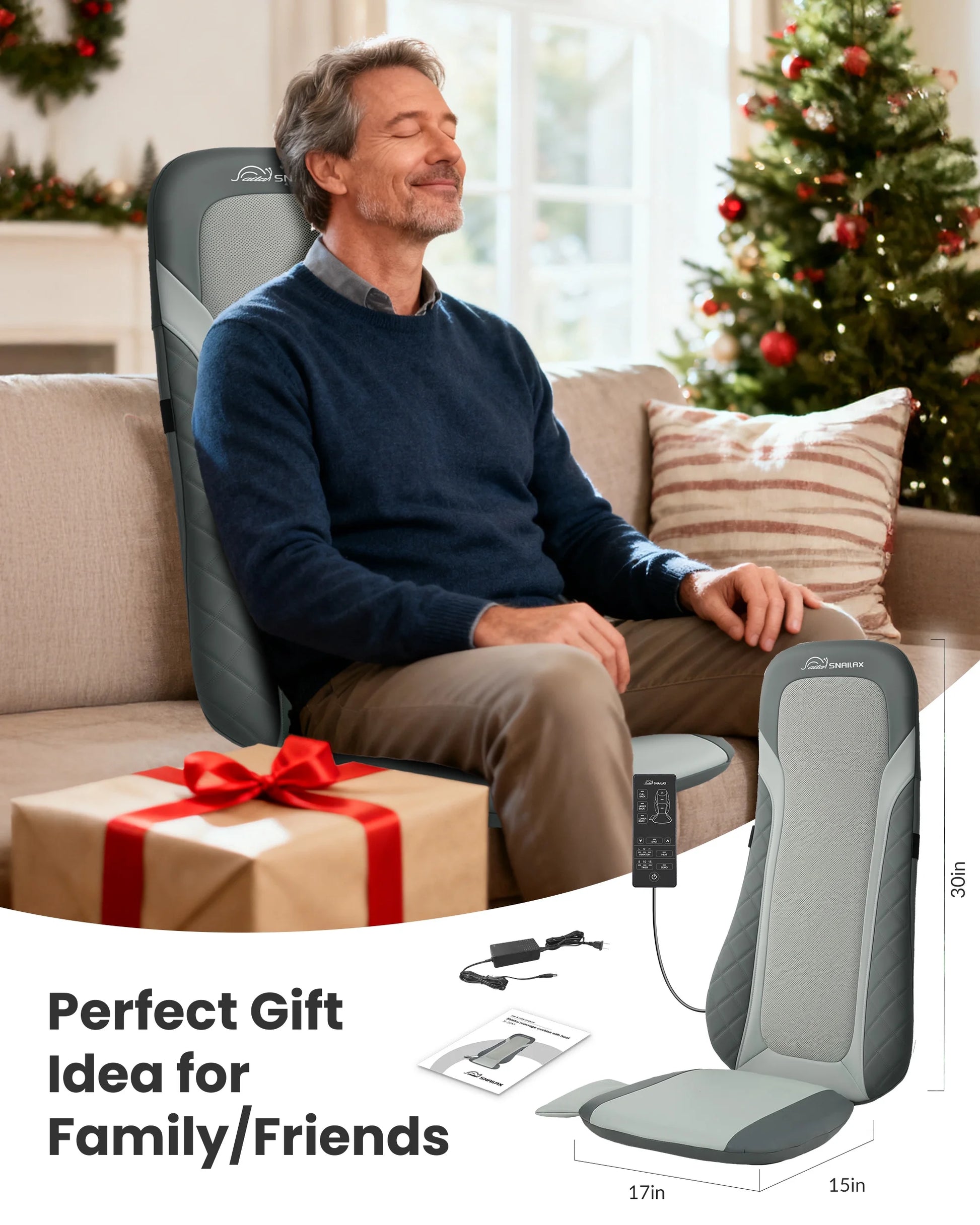 2026 Upgraded Shiatsu Back Massager with Heat, Full Back and Seat Massage Cushion for Pain Relief and Relaxation